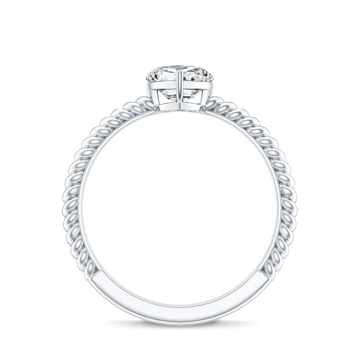 Certified 0.5 Carat Heart Lab Grown Diamond Solitaire Promise Ring