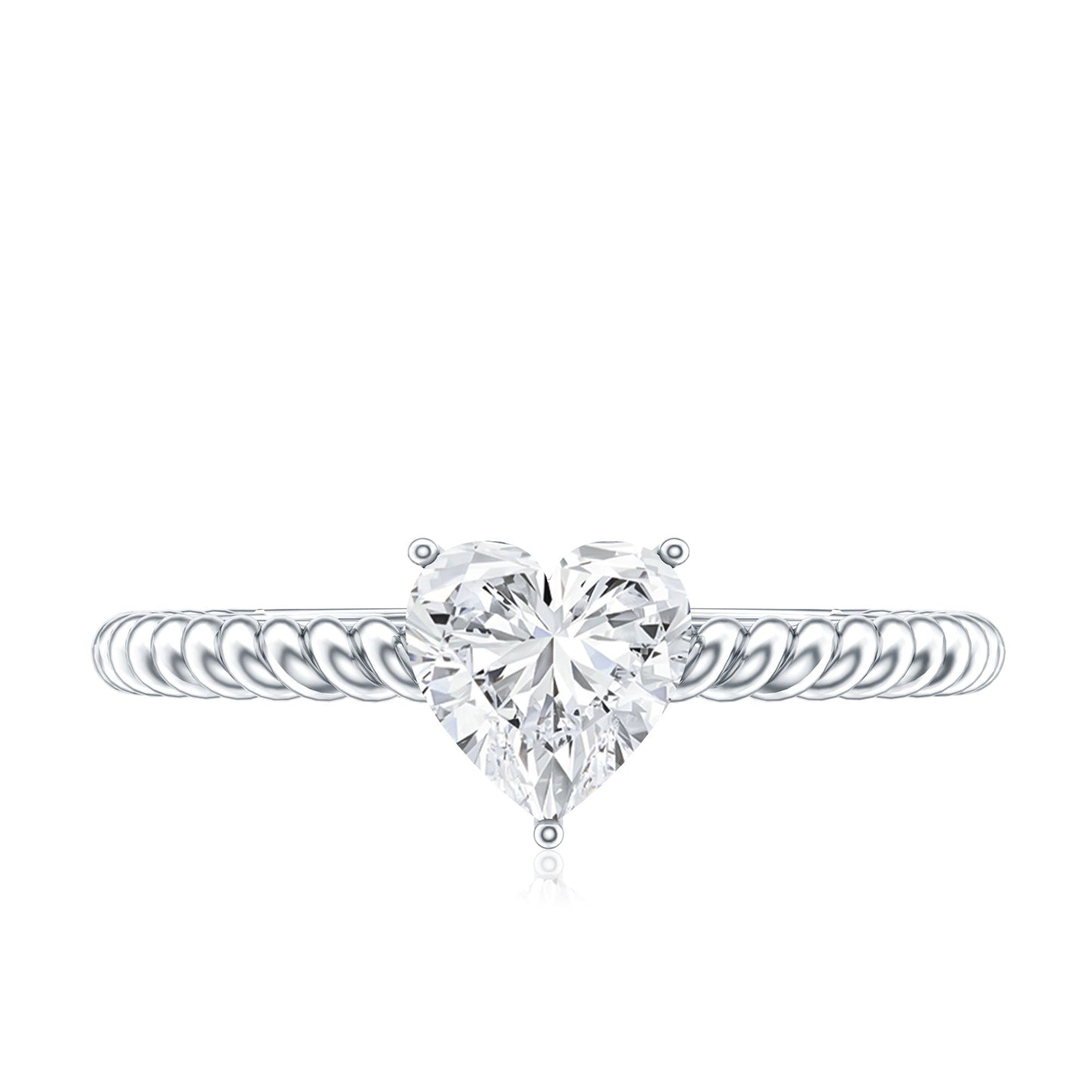 Certified 0.5 Carat Heart Lab Grown Diamond Solitaire Promise Ring