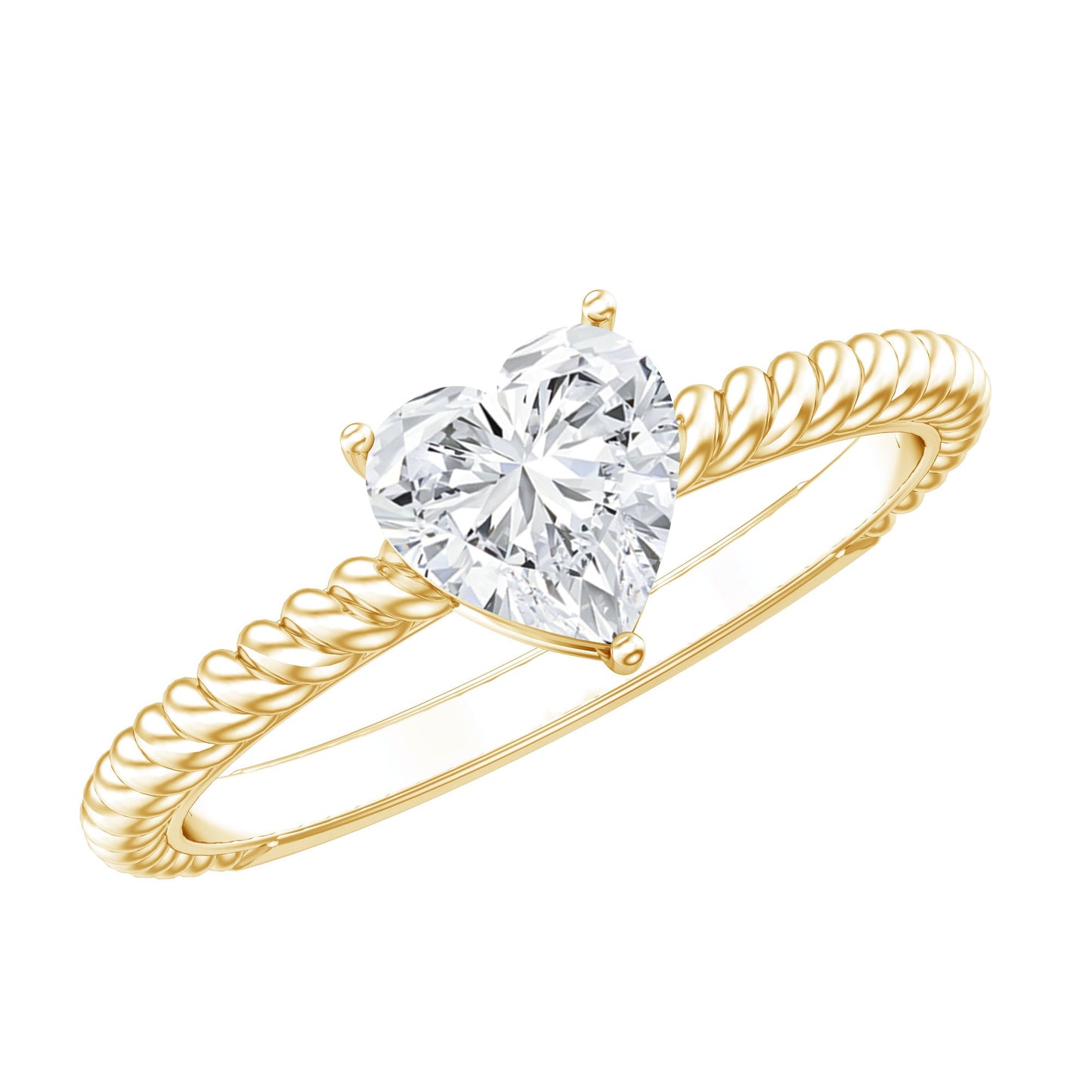 Certified 0.5 Carat Heart Lab Grown Diamond Solitaire Promise Ring
