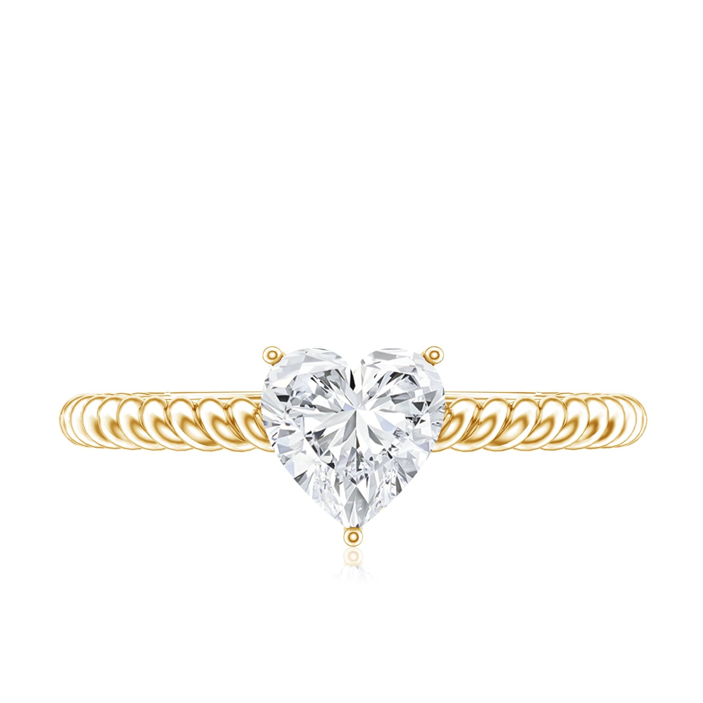 Certified 0.5 Carat Heart Lab Grown Diamond Solitaire Promise Ring