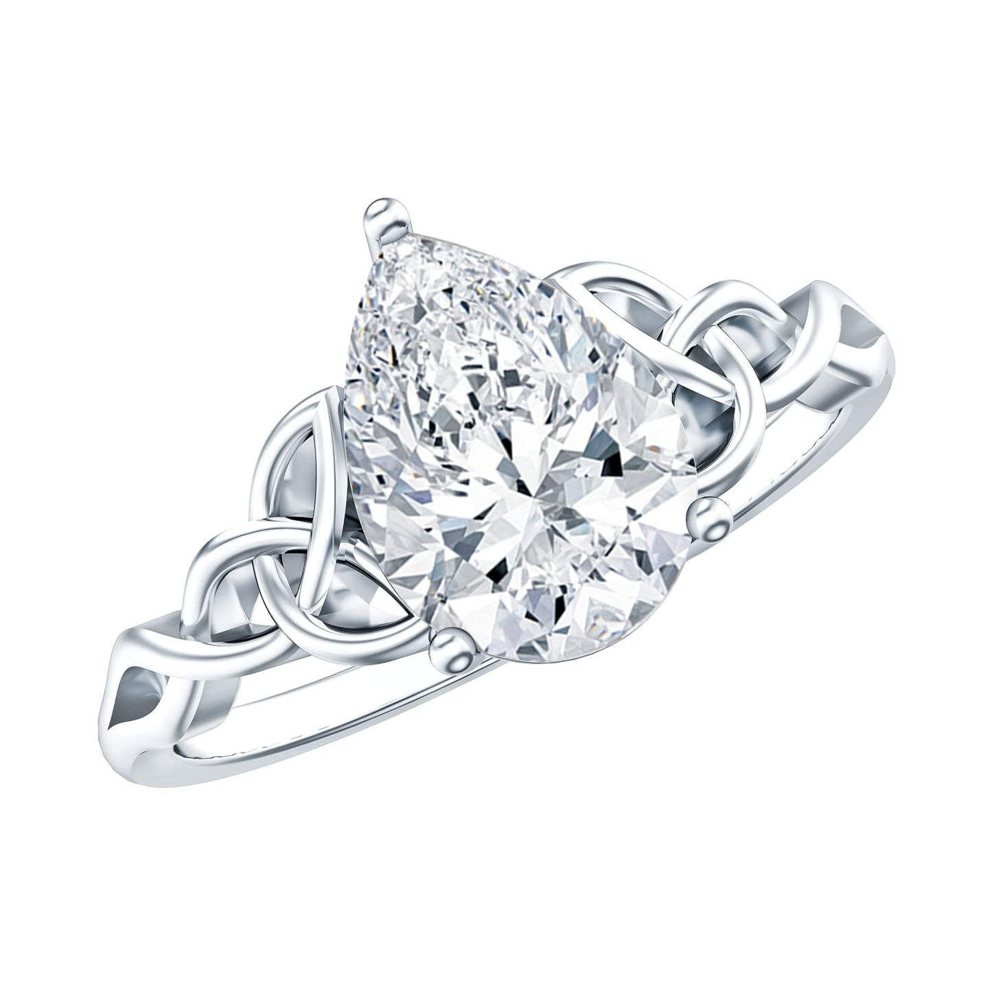 0.6 Carat Lab Grown Diamond Teardrop Solitaire Engagement Ring