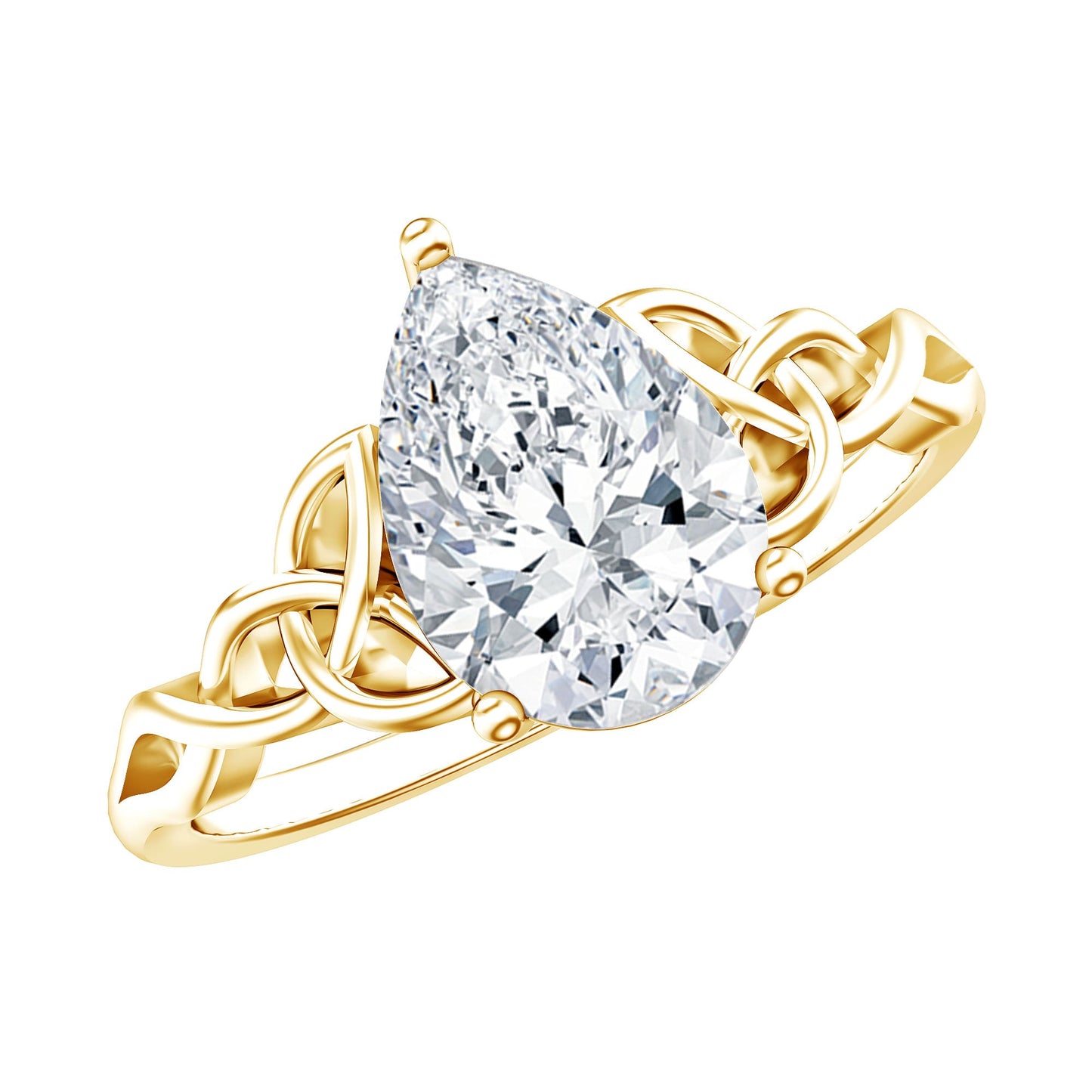 0.6 Carat Lab Grown Diamond Teardrop Solitaire Engagement Ring