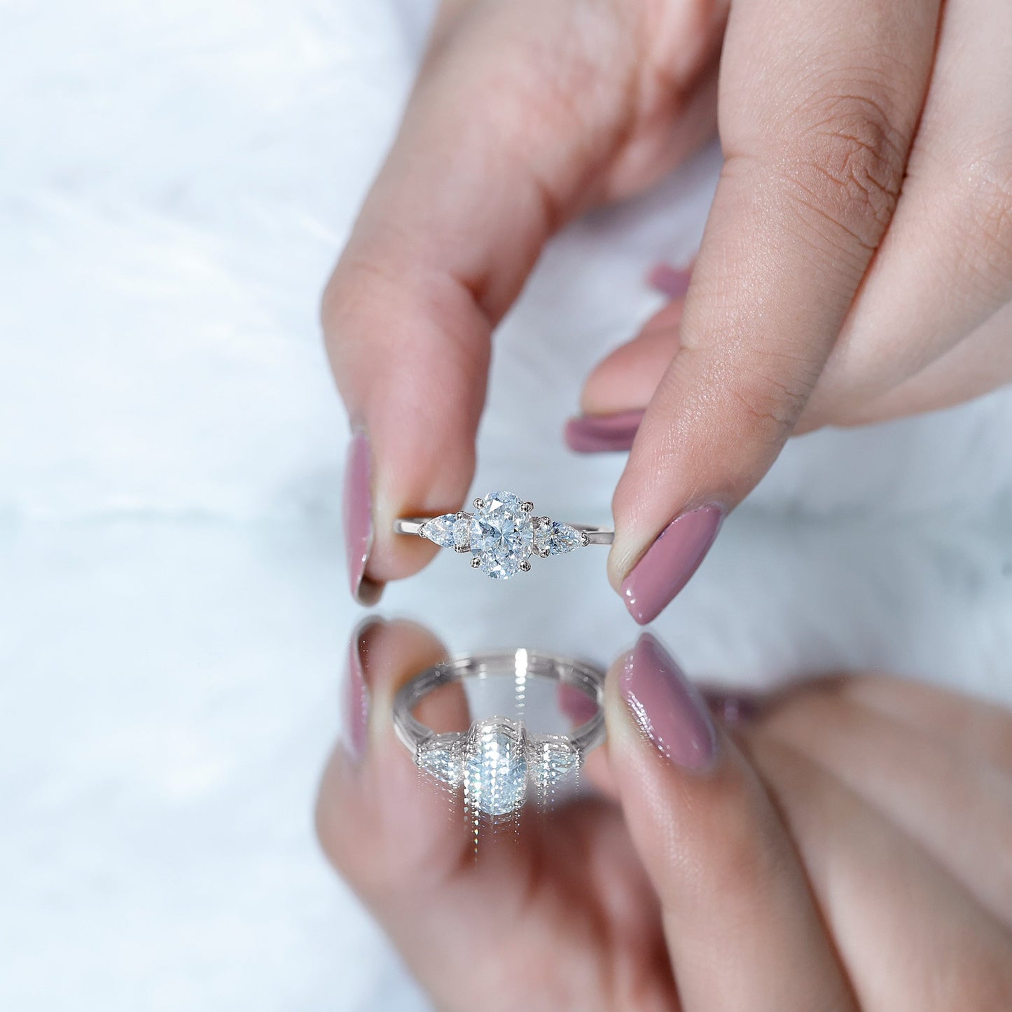 Lab Grown Diamond Past Present Future Engagement Ring For Women