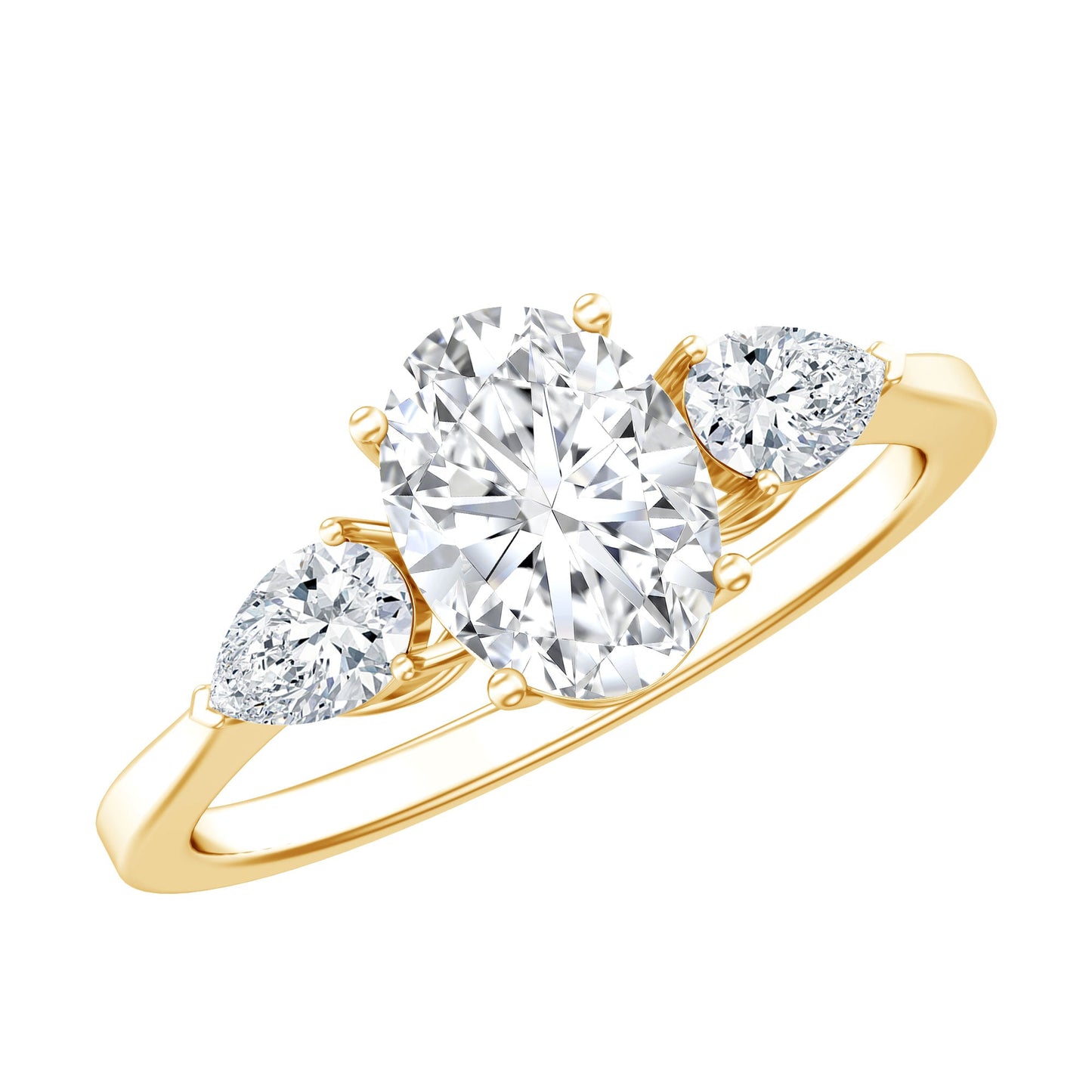 Lab Grown Diamond Past Present Future Engagement Ring For Women