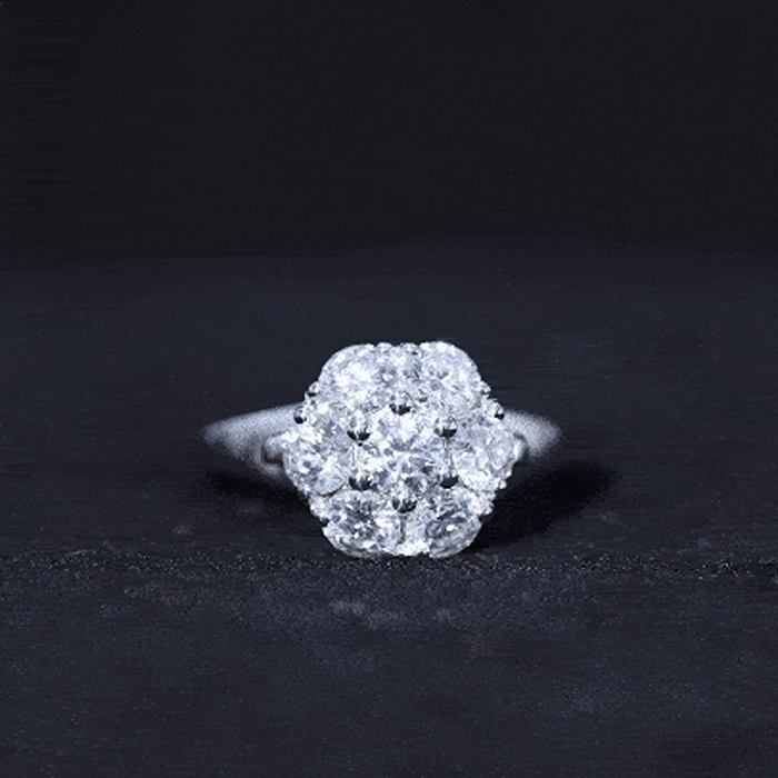 Certified Lab Grown Diamond Flower Engagement Ring