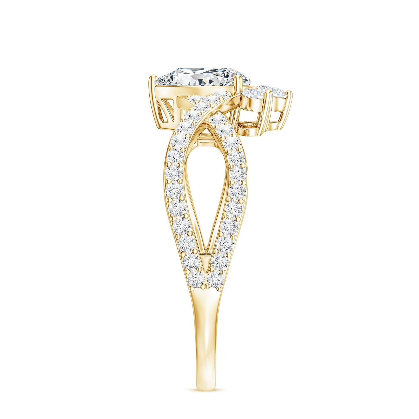 Lab Grown Diamond Teardrop Designer Engagement Ring