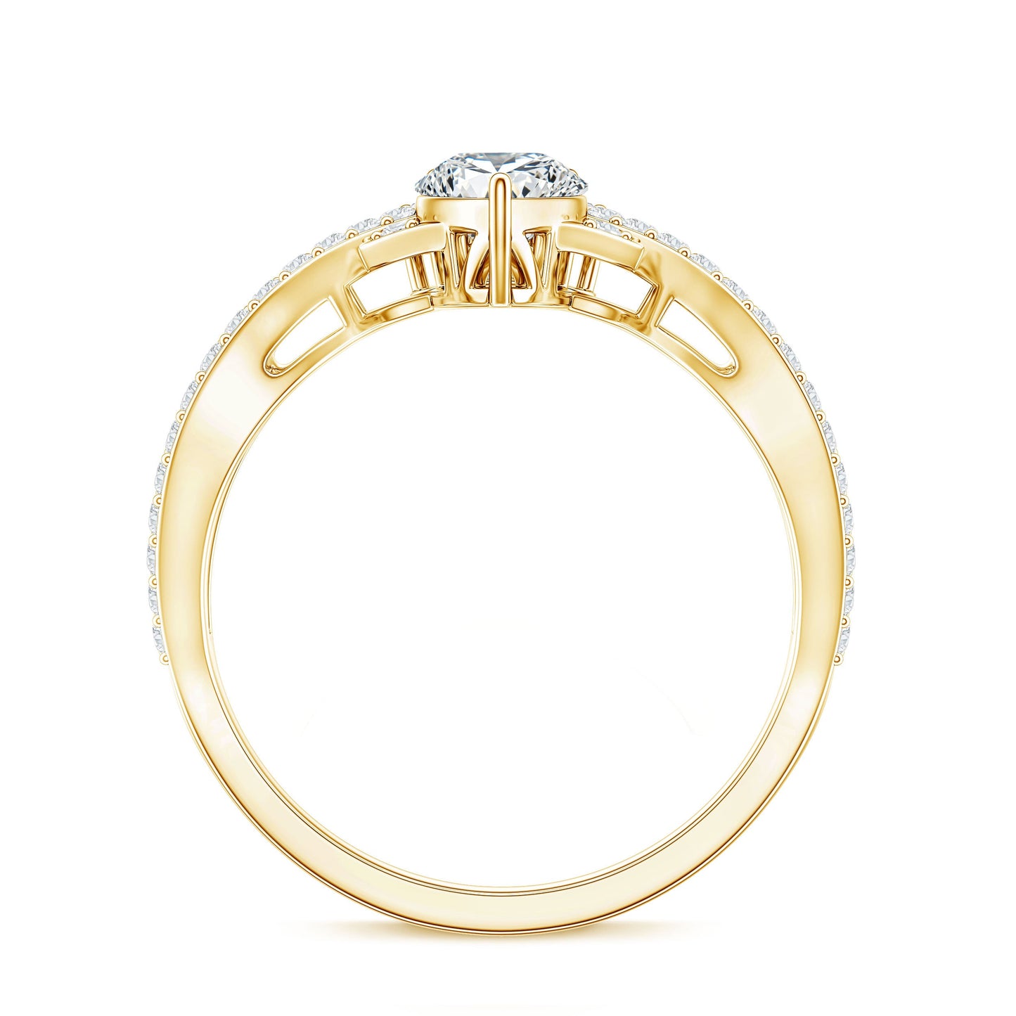 Lab Grown Diamond Teardrop Designer Engagement Ring