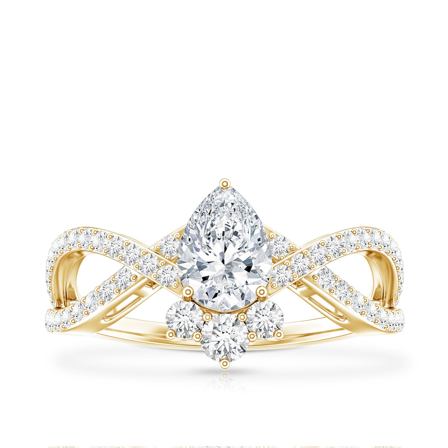 Lab Grown Diamond Teardrop Designer Engagement Ring
