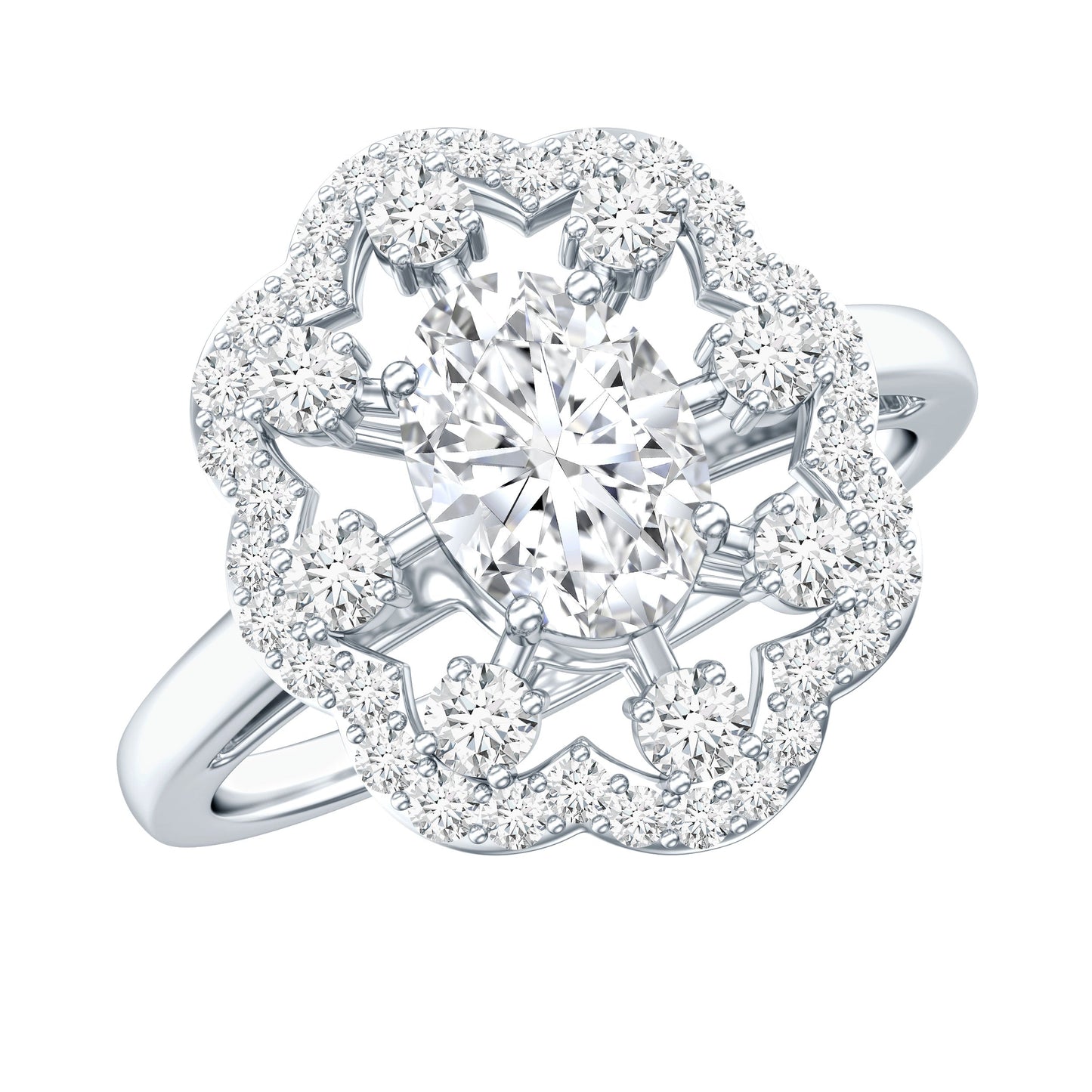 Certified Lab Grown Diamond Statement Engagement Ring