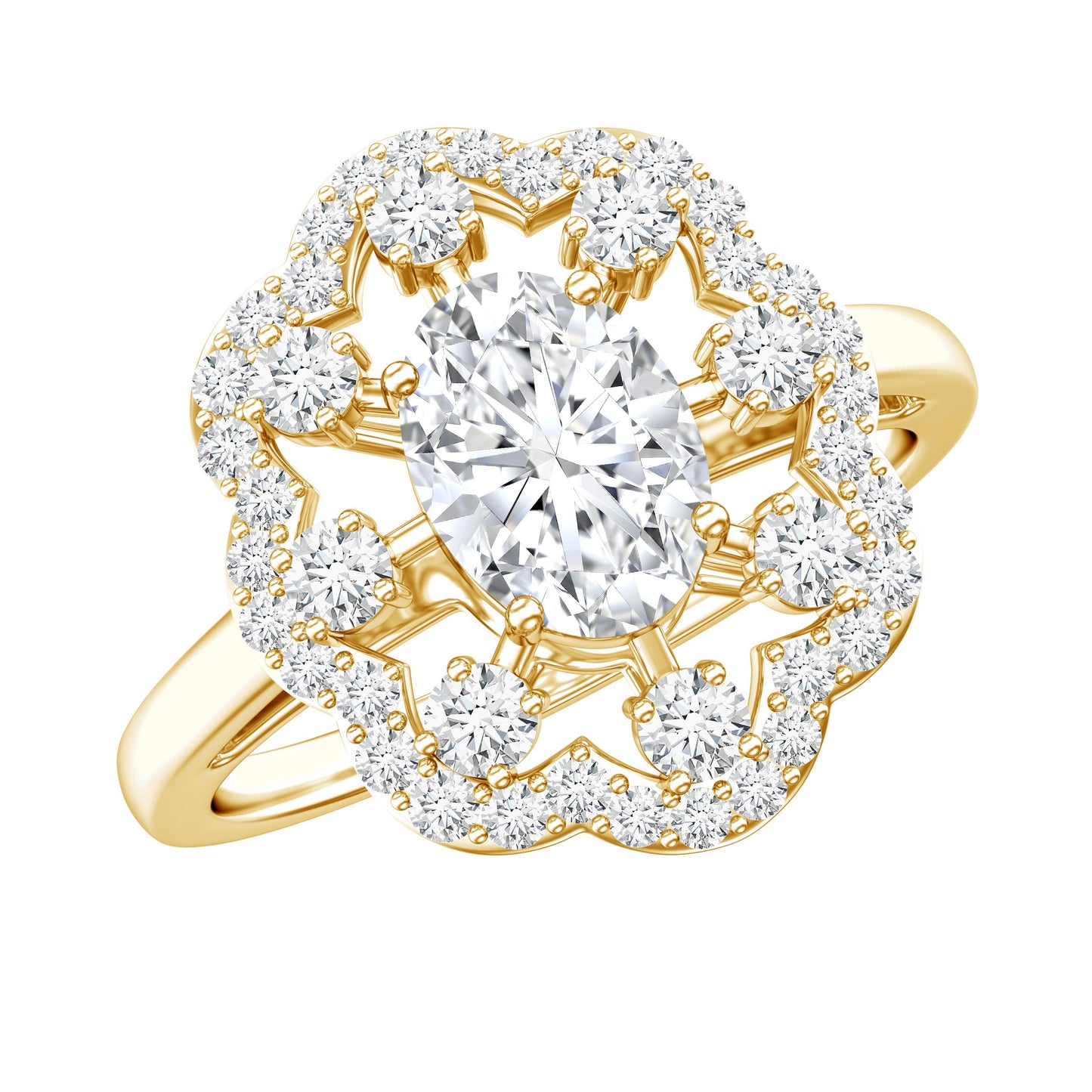 Certified Lab Grown Diamond Statement Engagement Ring