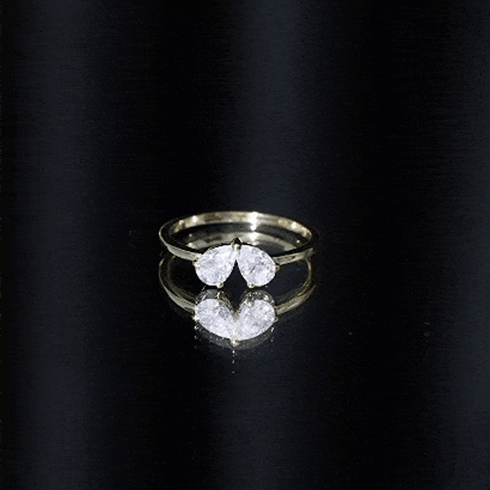 Certified Lab Grown Diamond 2 Stone Promise Ring