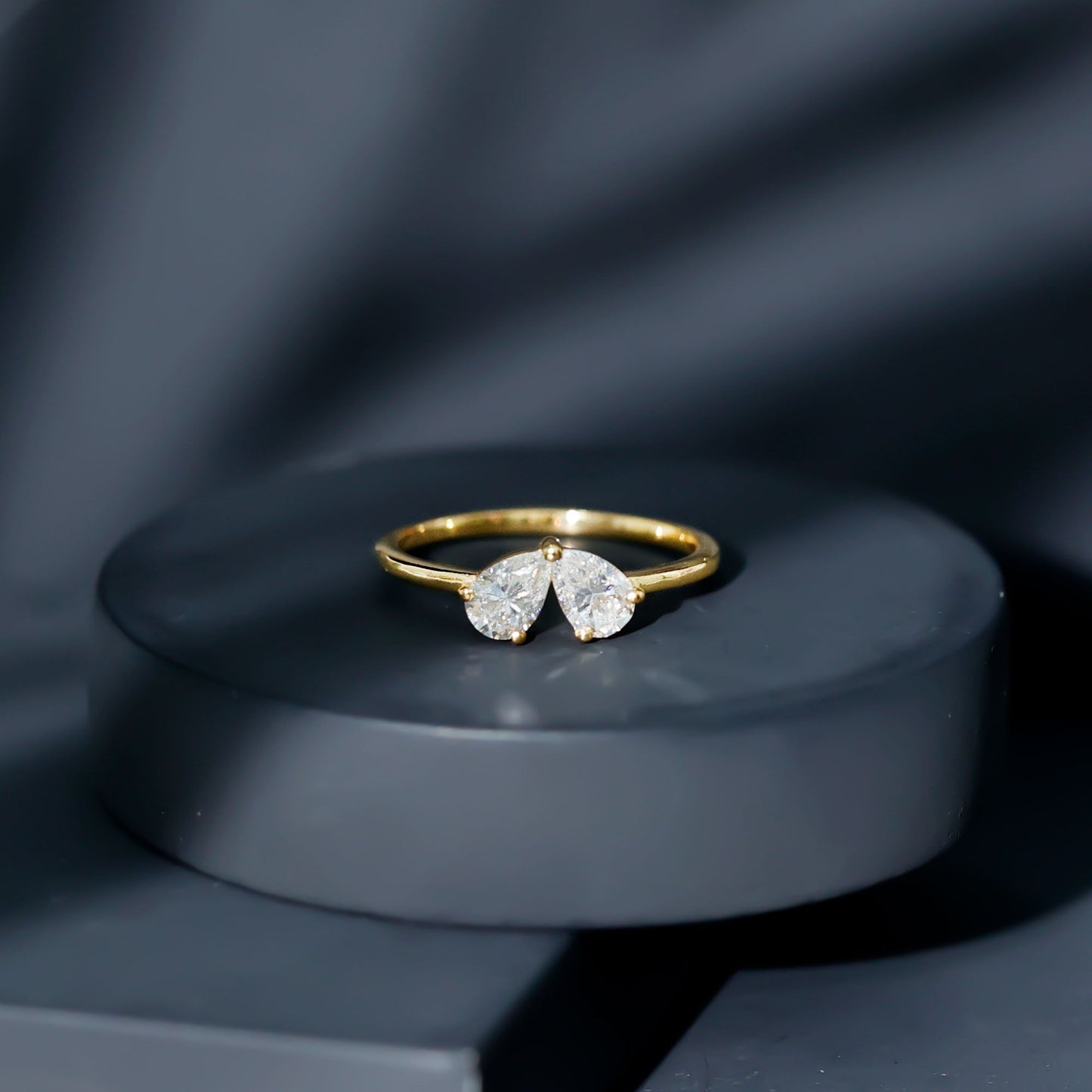Certified Lab Grown Diamond 2 Stone Promise Ring