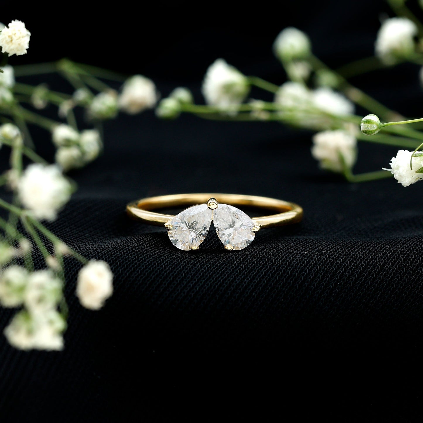 Certified Lab Grown Diamond 2 Stone Promise Ring
