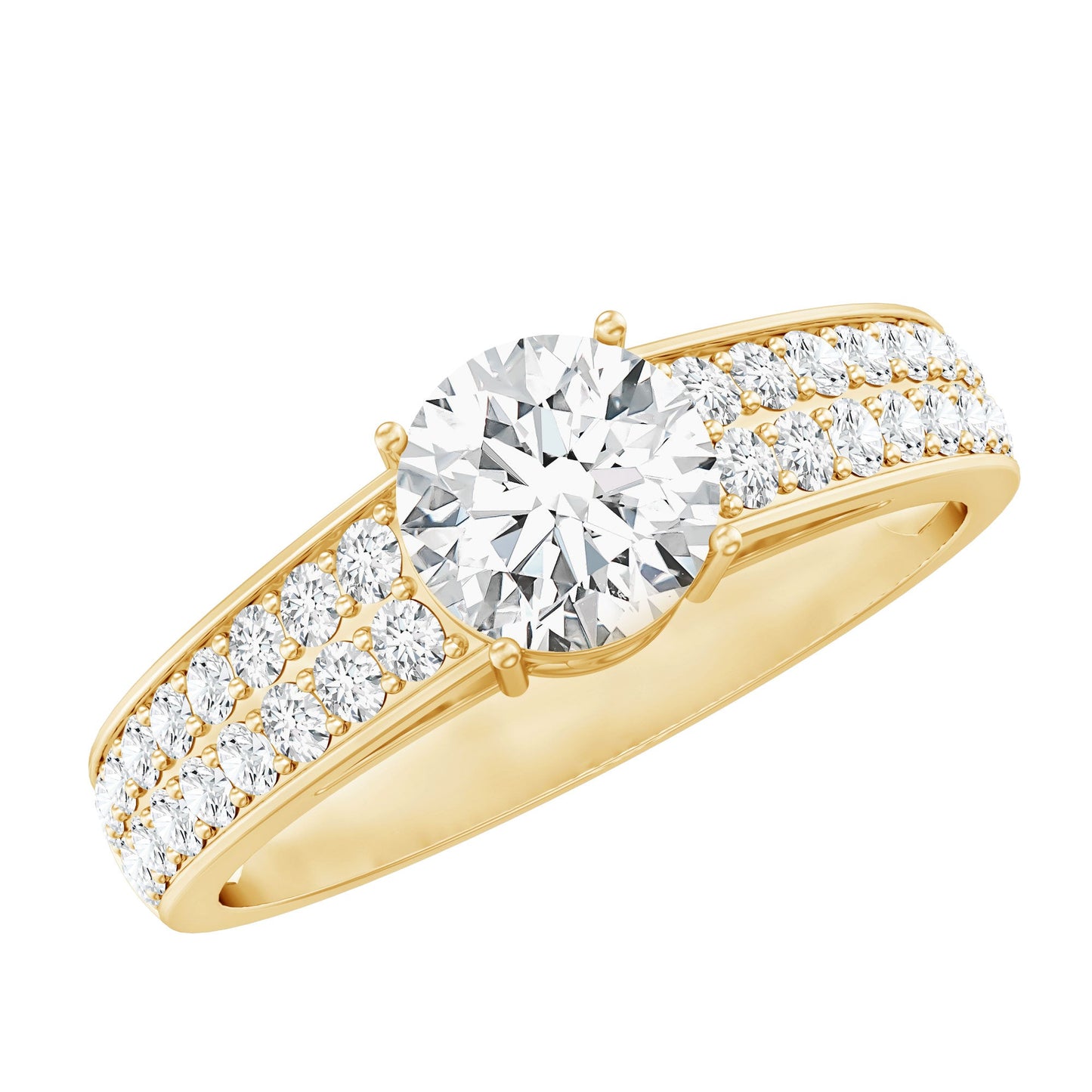 Certified 0.9 Carat Lab Grown Diamond Engagement Ring With Side Stones
