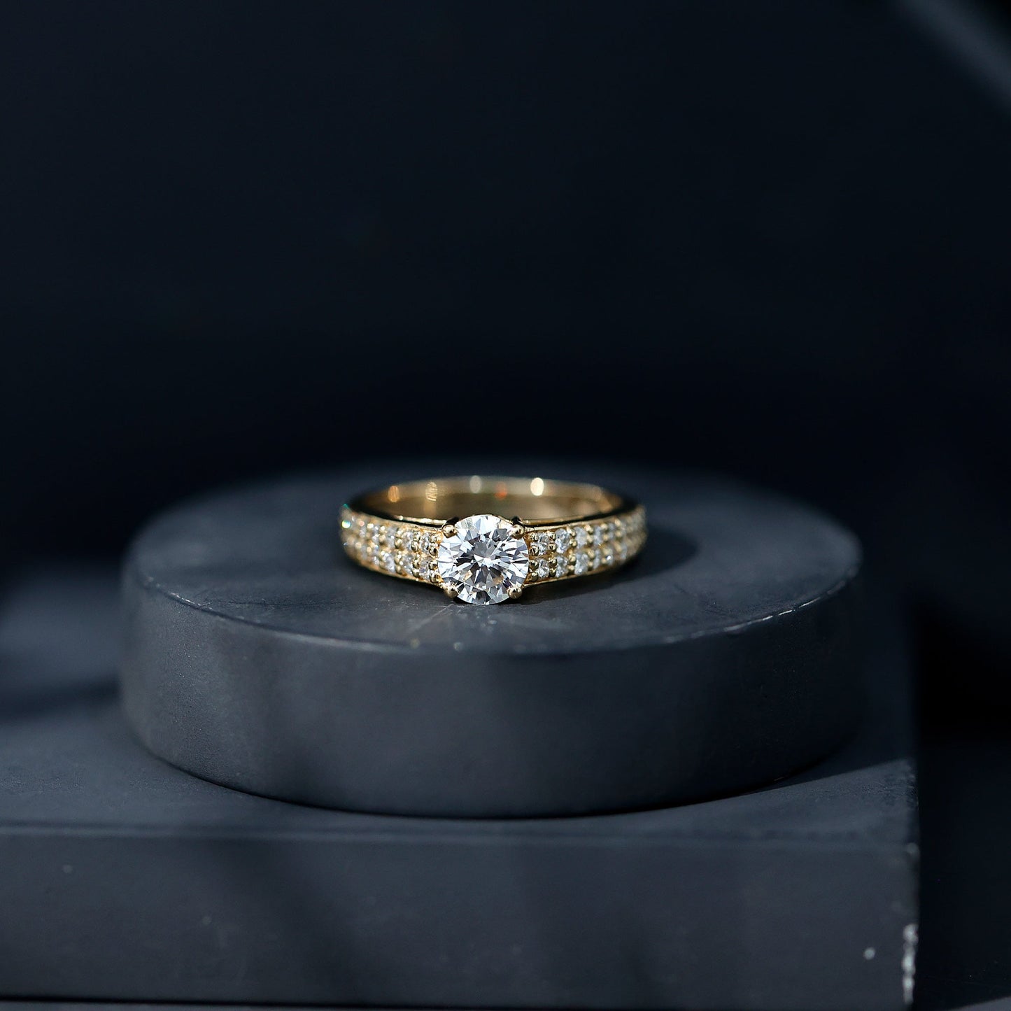 Certified 0.9 Carat Lab Grown Diamond Engagement Ring With Side Stones