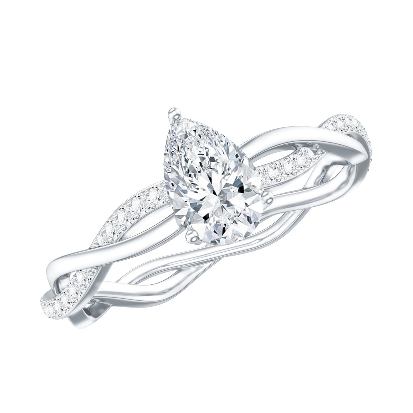 0.6 Carat Lab Grown Diamond Pear Shaped Engagement Ring