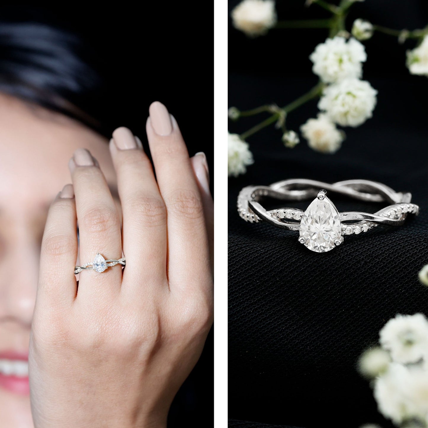 0.6 Carat Lab Grown Diamond Pear Shaped Engagement Ring