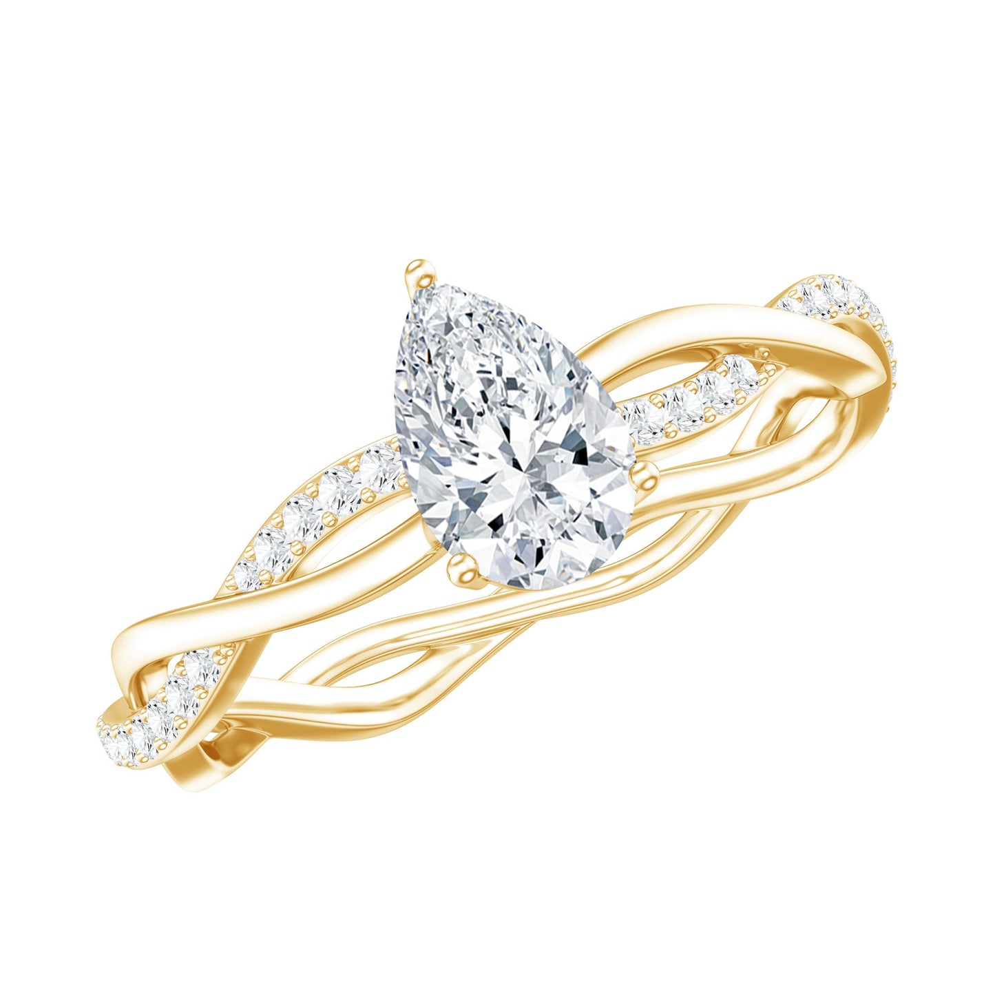 0.6 Carat Lab Grown Diamond Pear Shaped Engagement Ring