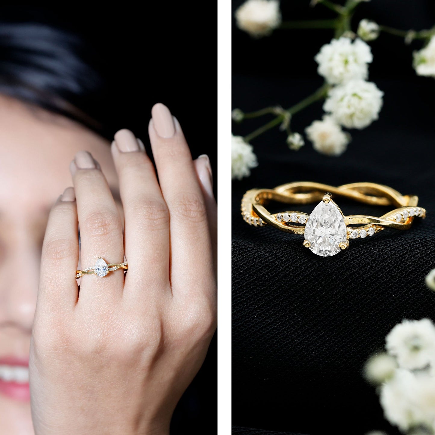 0.6 Carat Lab Grown Diamond Pear Shaped Engagement Ring