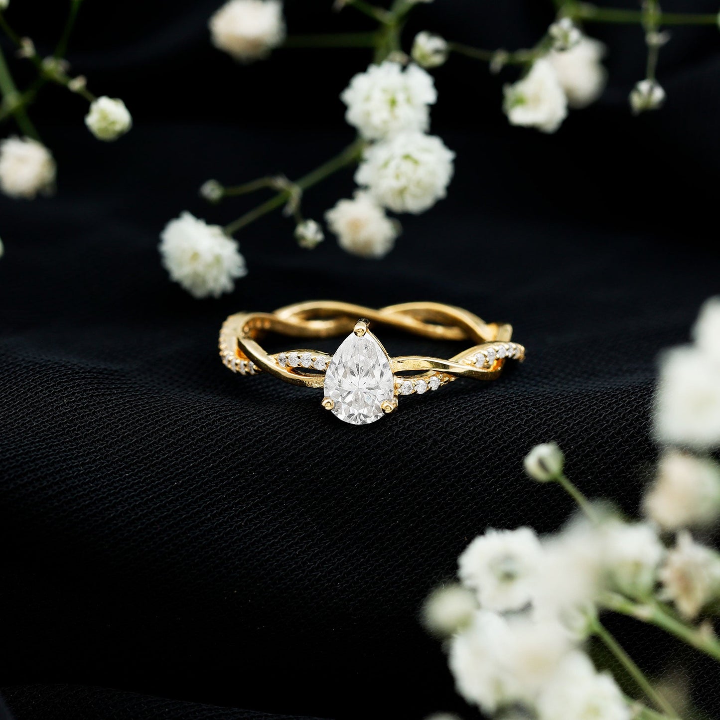 0.6 Carat Lab Grown Diamond Pear Shaped Engagement Ring