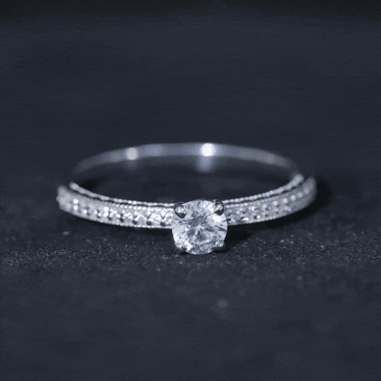 0.4 Carat Lab Grown Diamond Engagement Ring With Side Stones