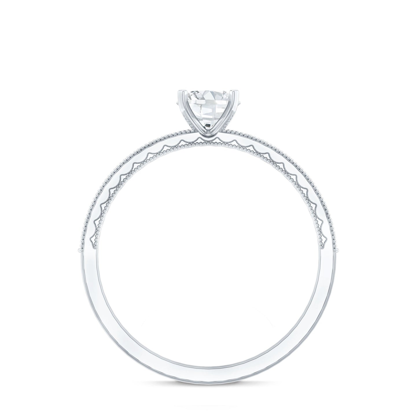 0.4 Carat Lab Grown Diamond Engagement Ring With Side Stones