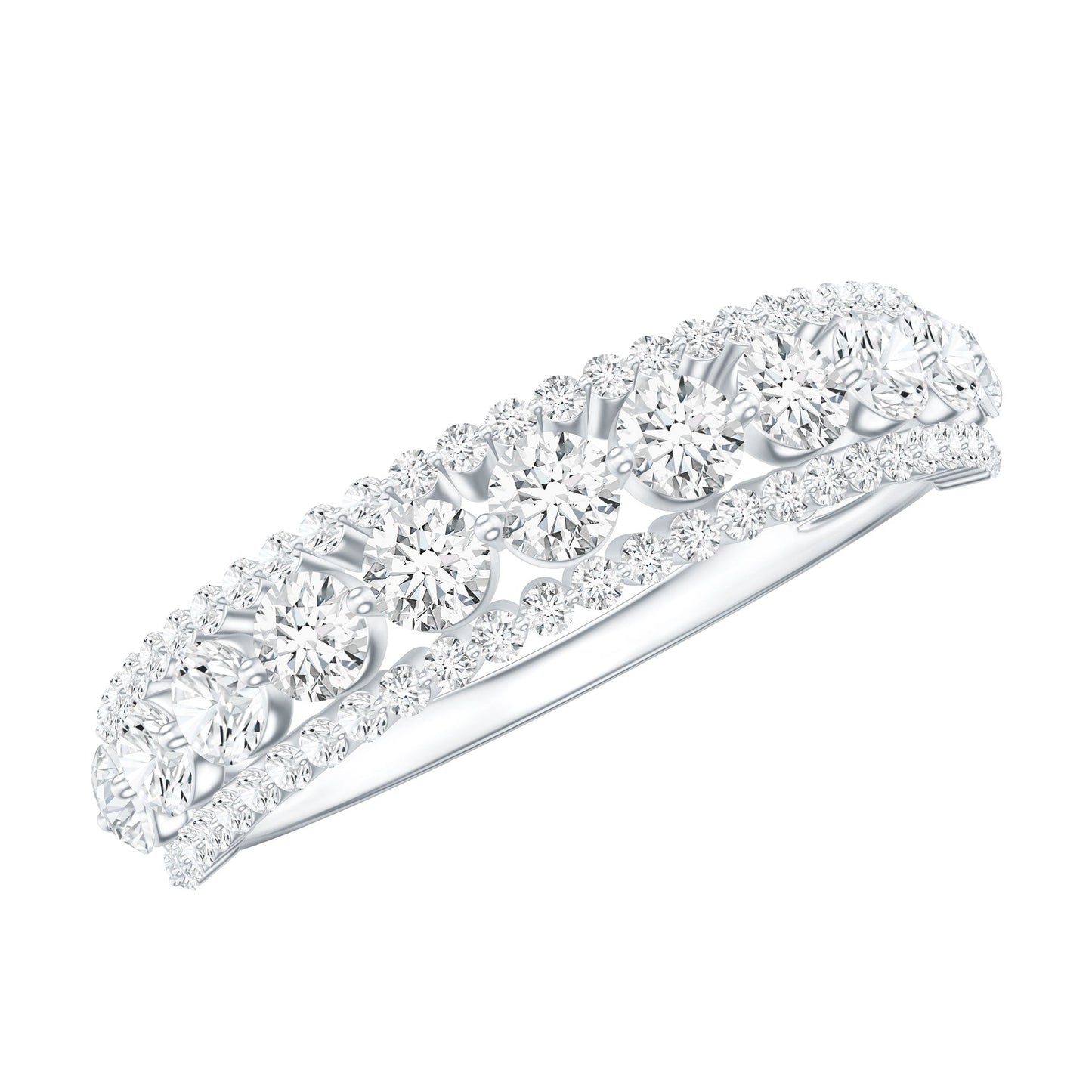 Classic Lab Grown Diamond Half Eternity Wedding Band for Women