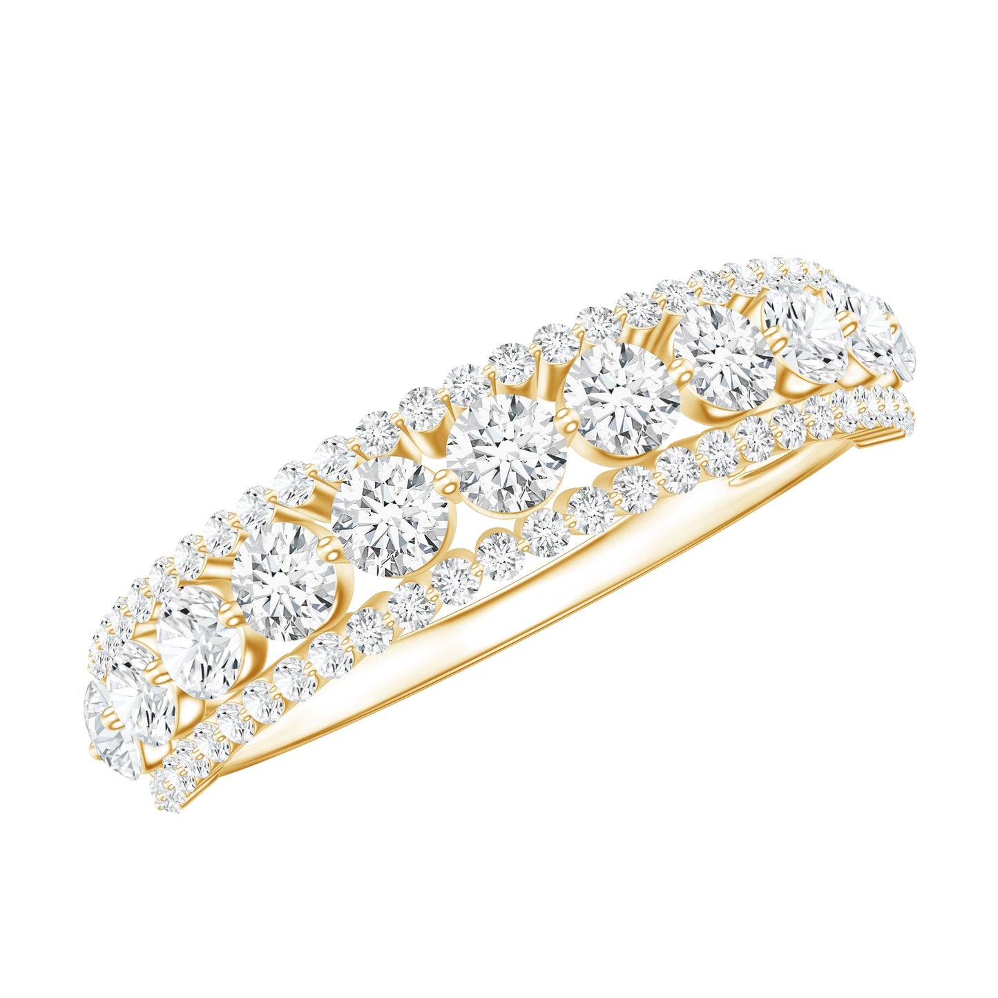 Classic Lab Grown Diamond Half Eternity Wedding Band for Women