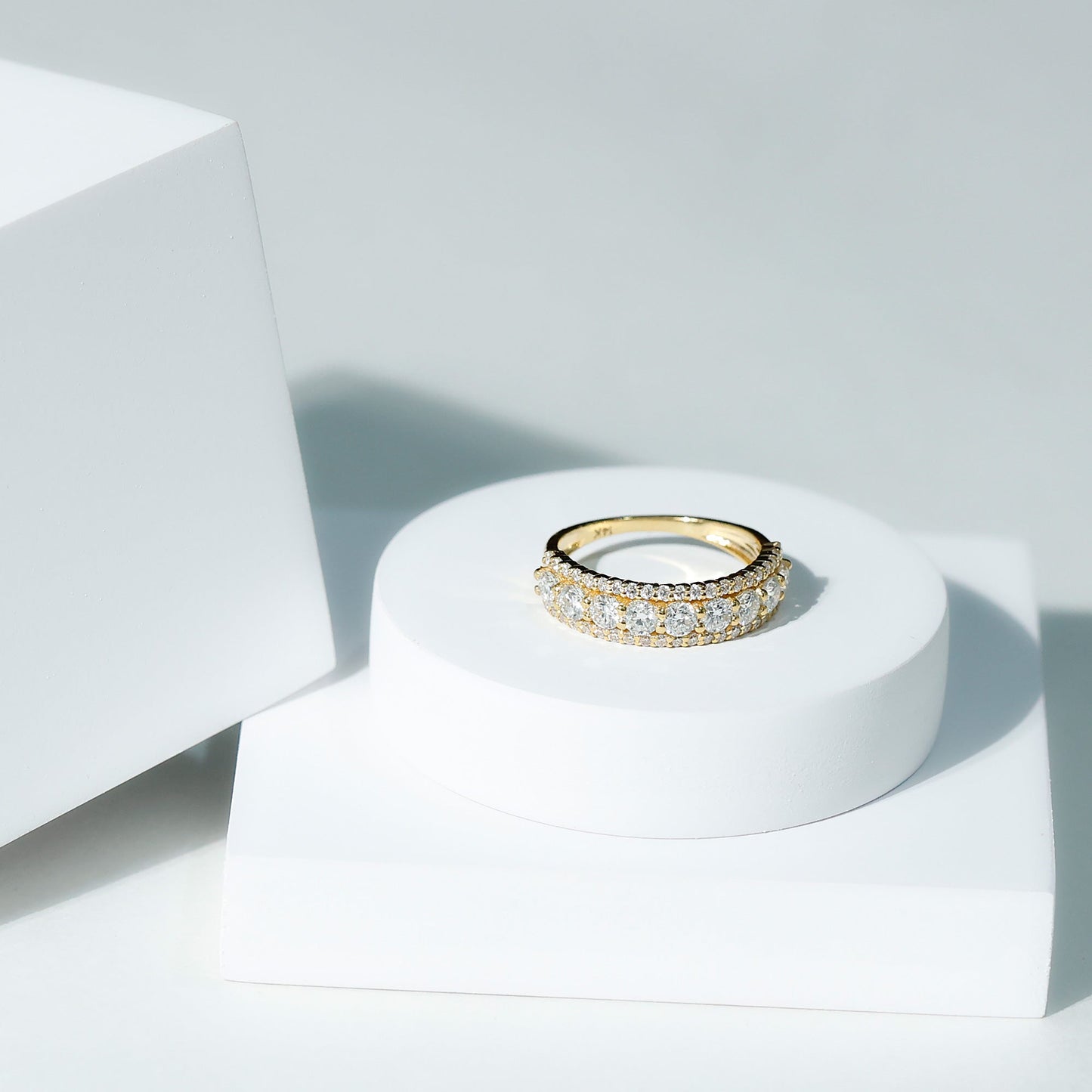 Classic Lab Grown Diamond Half Eternity Wedding Band for Women
