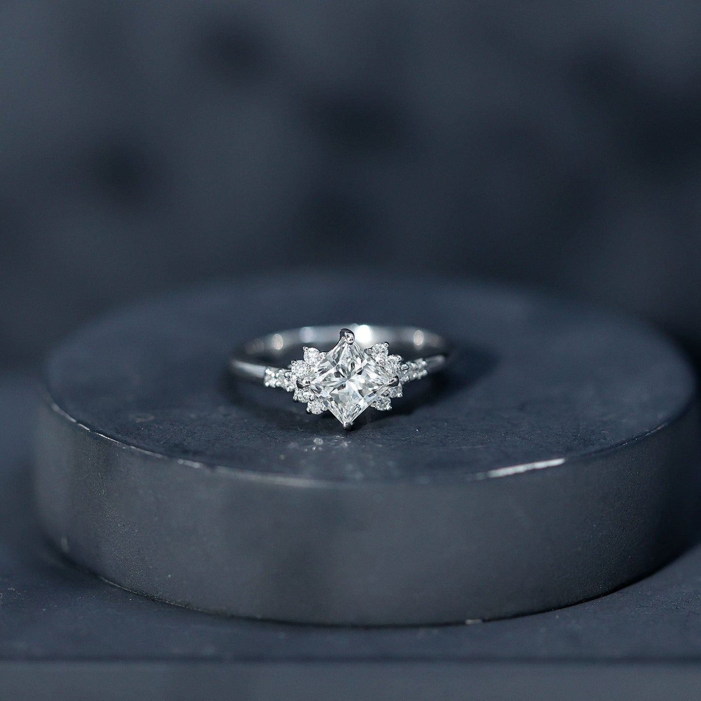 Certified 0.8 Carat Lab Grown Diamond Princess Cut Engagement Ring