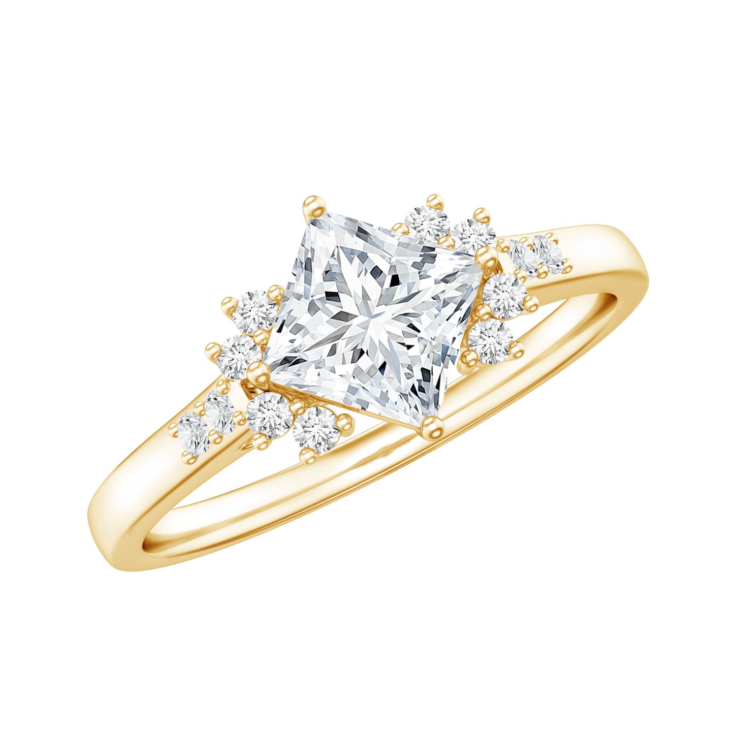 Certified 0.8 Carat Lab Grown Diamond Princess Cut Engagement Ring
