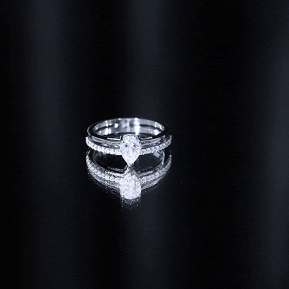 Lab Grown Diamond Pear Shaped Solitaire Engagement Ring