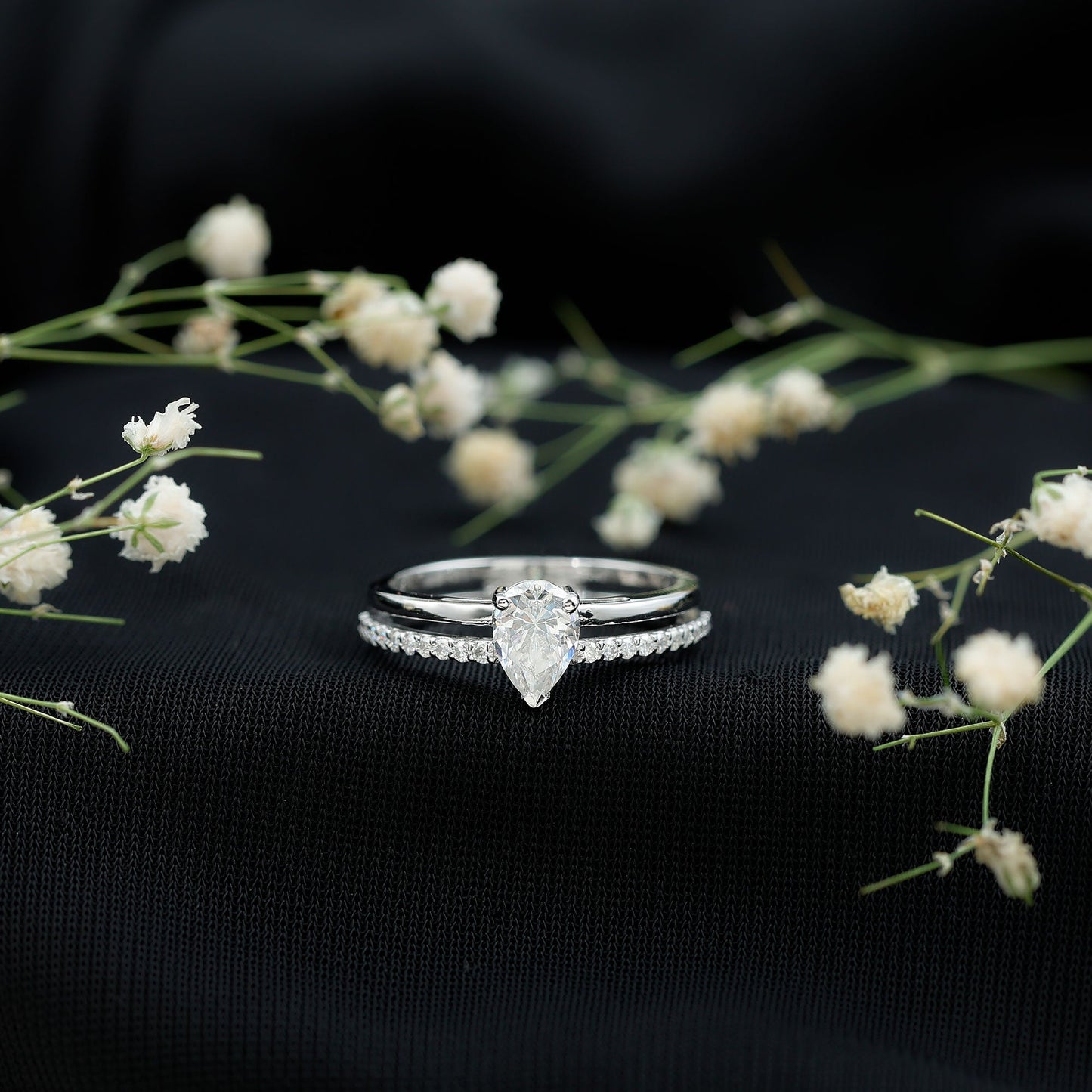Lab Grown Diamond Pear Shaped Solitaire Engagement Ring