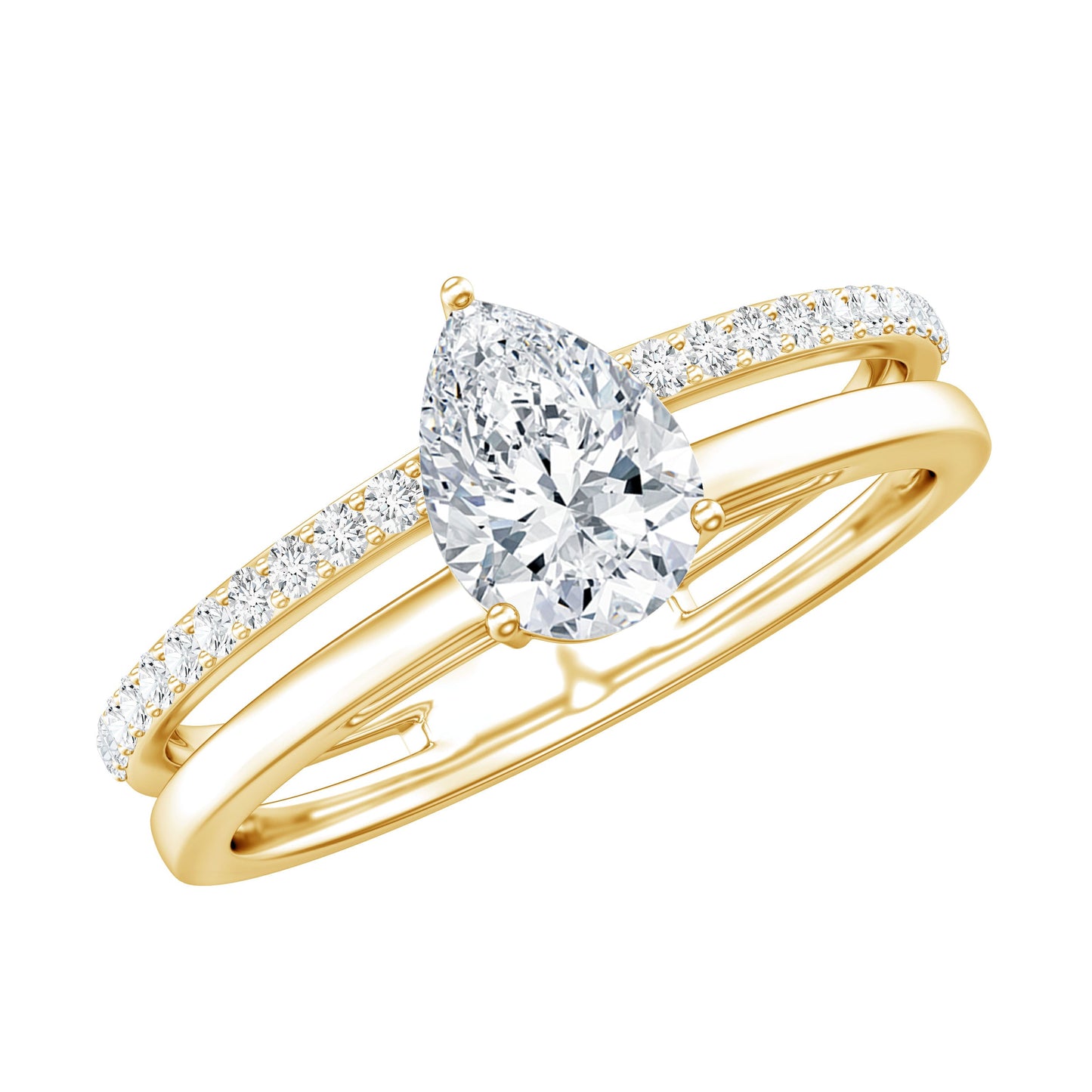 Lab Grown Diamond Pear Shaped Solitaire Engagement Ring