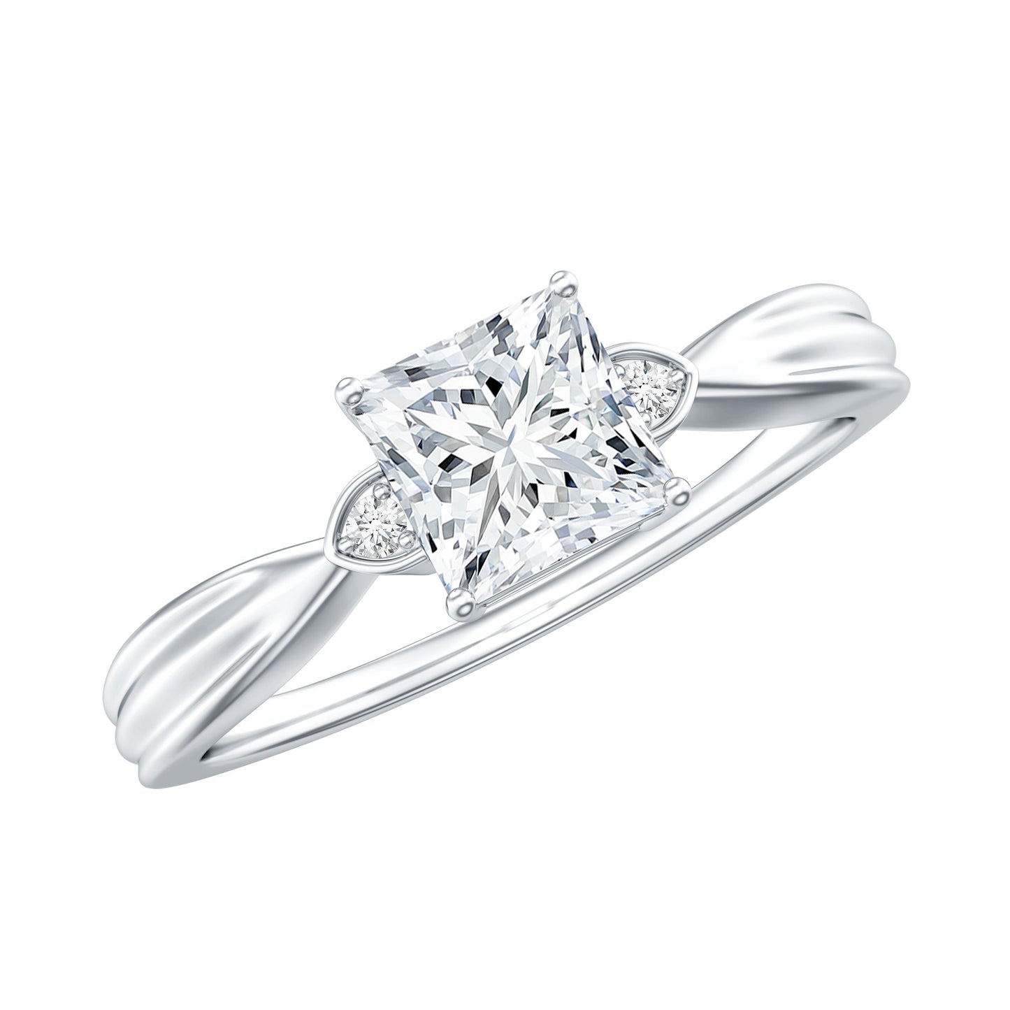 0.8 Carat Princess Cut Lab Grown Diamond Solitaire Promise Ring