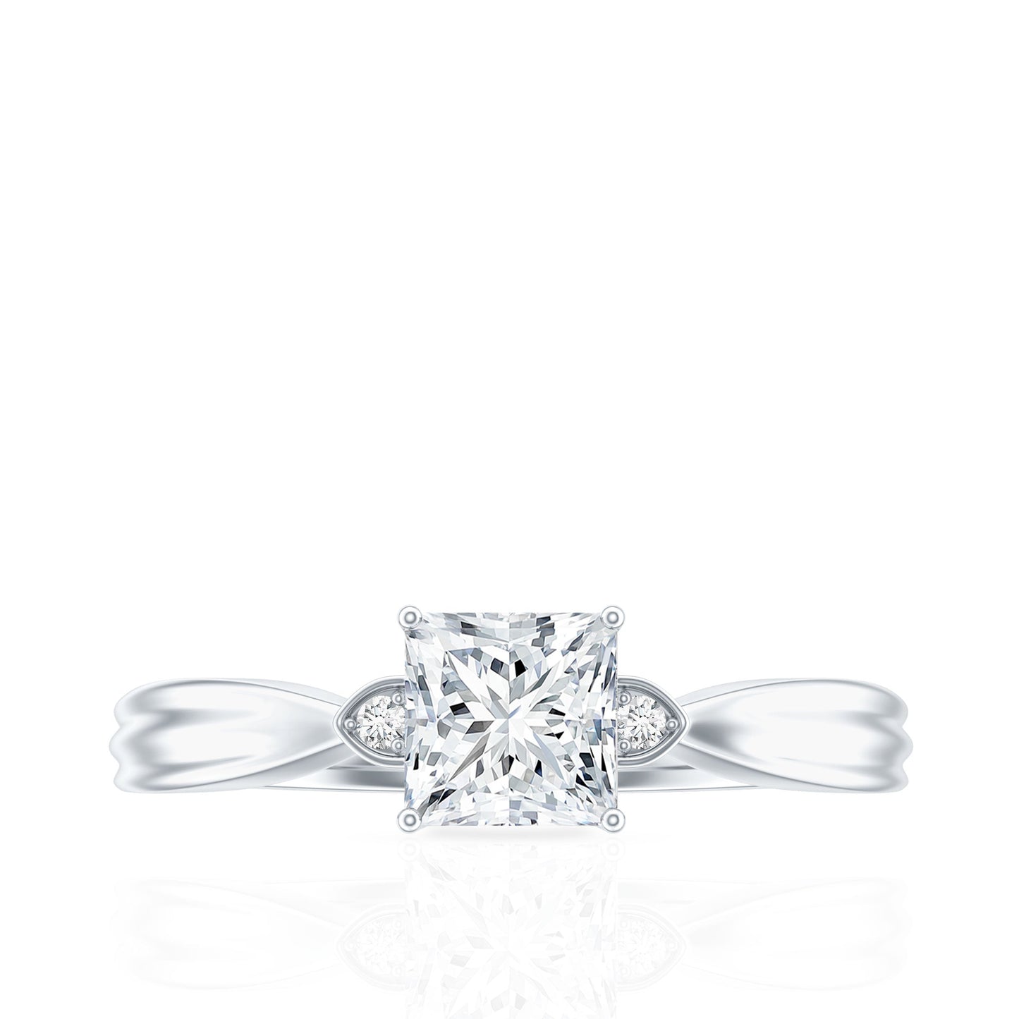 0.8 Carat Princess Cut Lab Grown Diamond Solitaire Promise Ring
