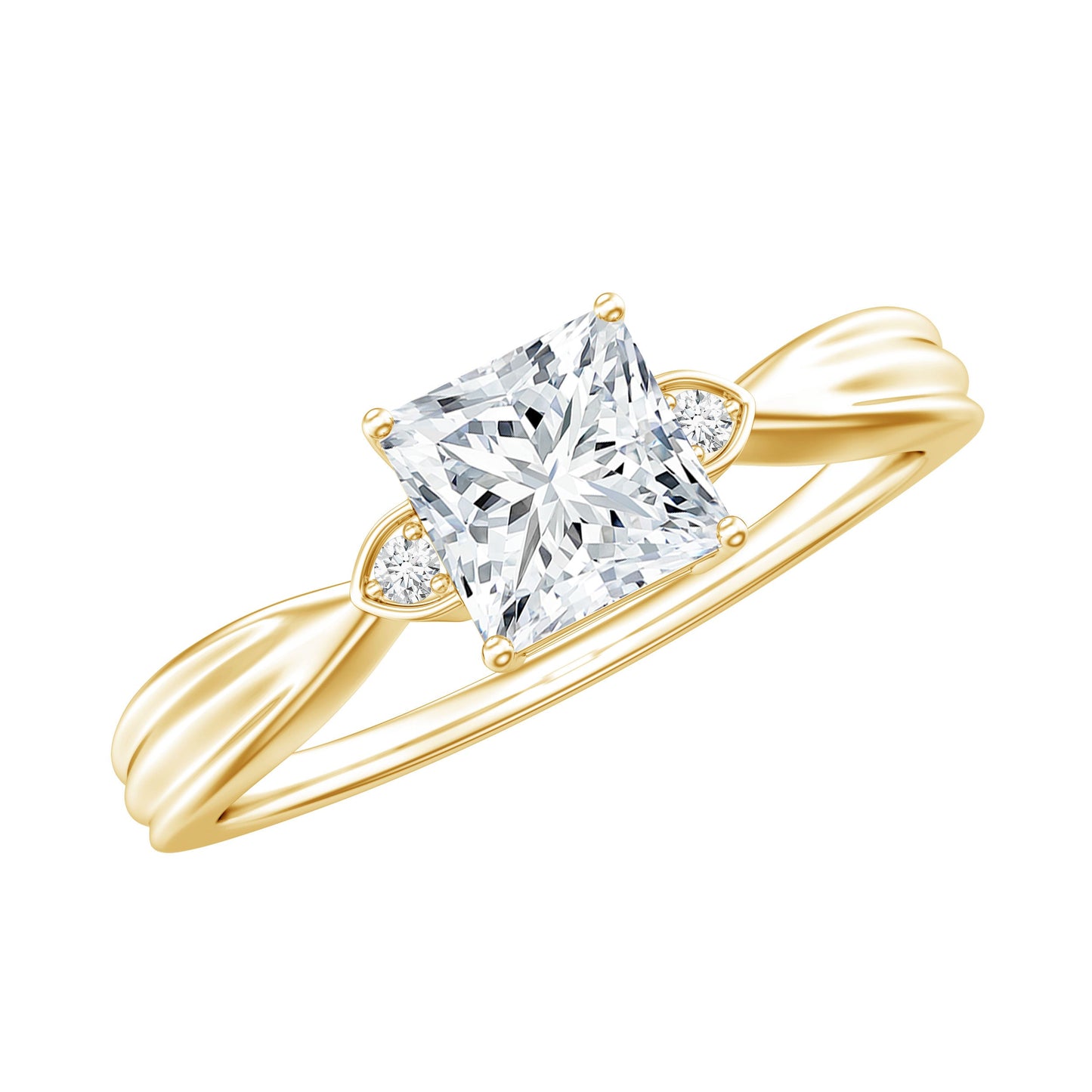 0.8 Carat Princess Cut Lab Grown Diamond Solitaire Promise Ring