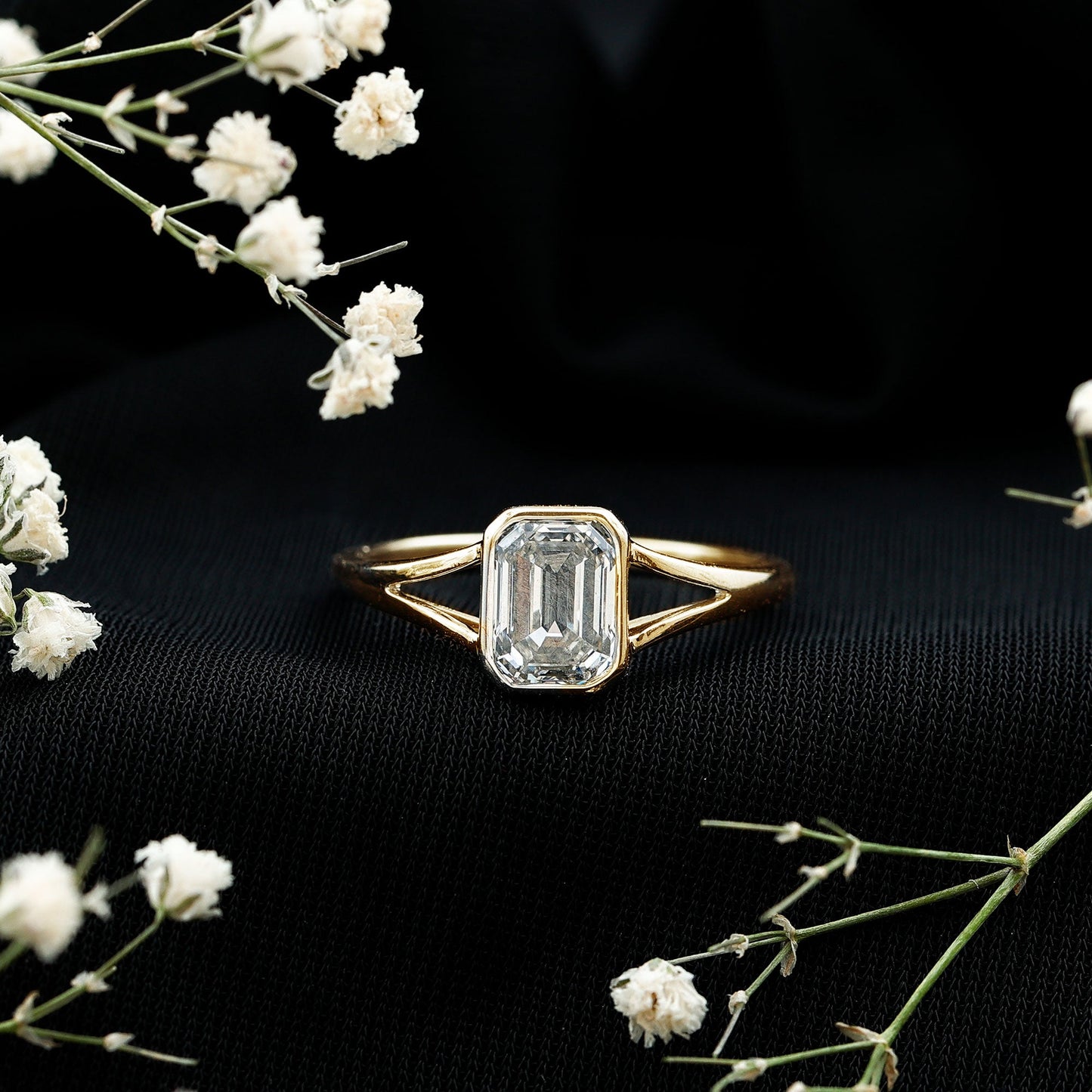 Certified 1.87 Carat Lab Grown Diamond Emerald Cut Engagement Ring