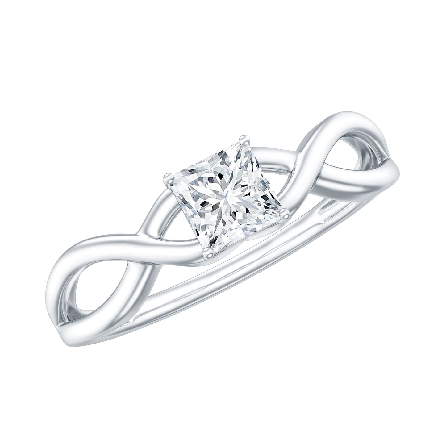 Certified Lab Princess Cut Diamond Infinity Promise Ring