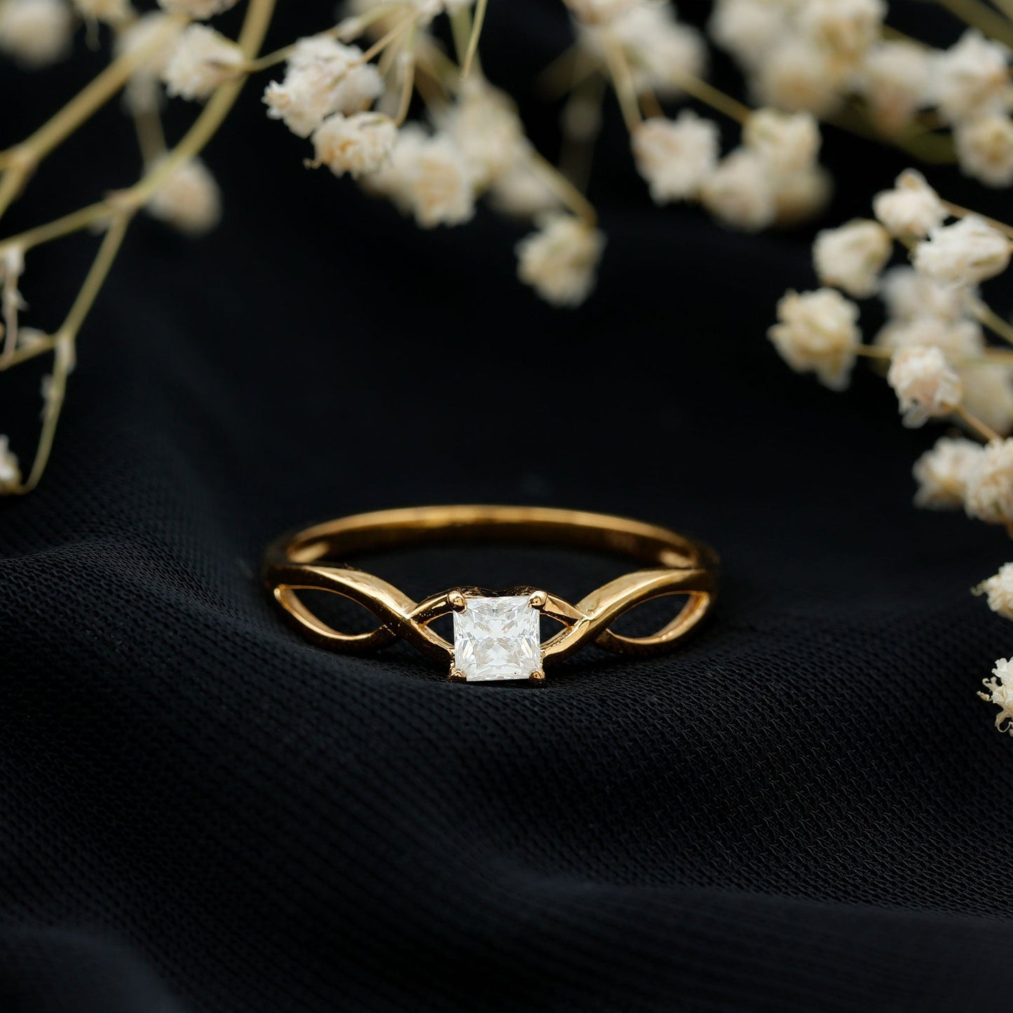 Certified Lab Princess Cut Diamond Infinity Promise Ring