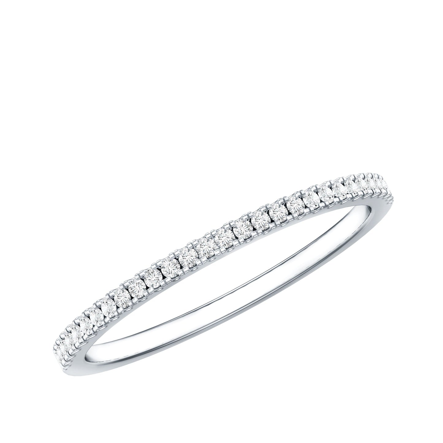 Certified Diamond Half Eternity Ring in Pave Setting