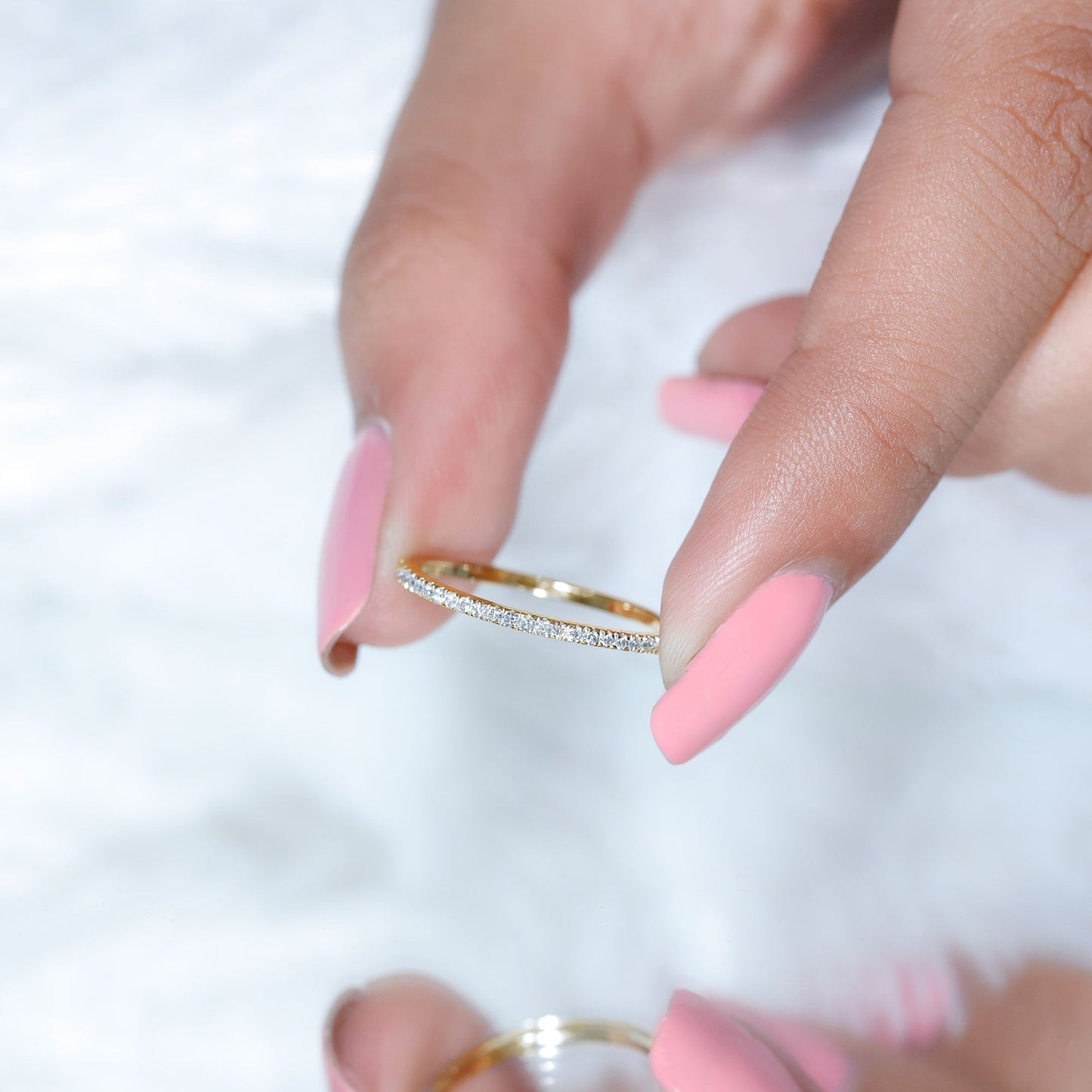Certified Diamond Half Eternity Ring in Pave Setting