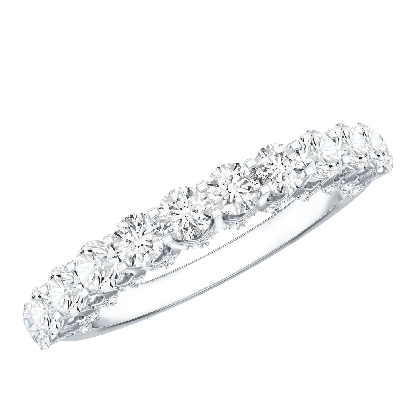 Lab Grown Diamond Half Eternity Wedding Band for Women