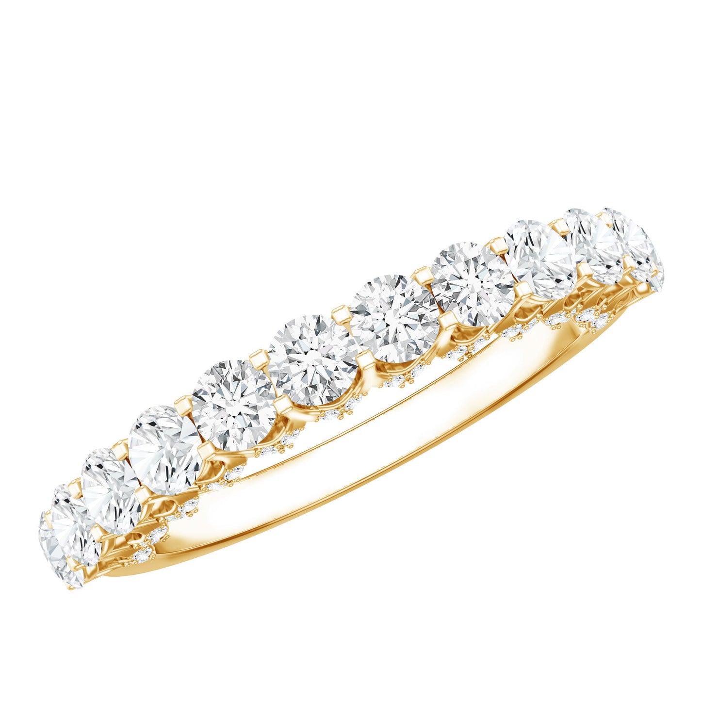 Lab Grown Diamond Half Eternity Wedding Band for Women