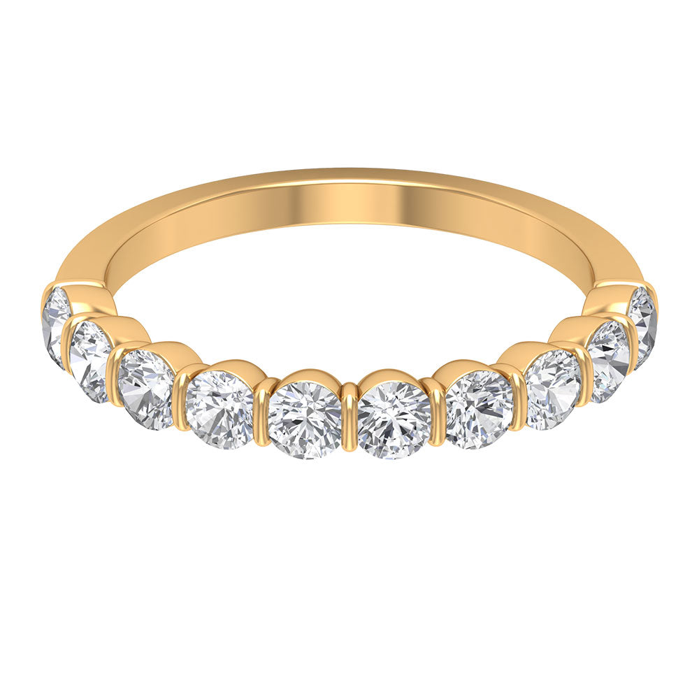 Natural Diamond Half Eternity Ring in Bar Setting