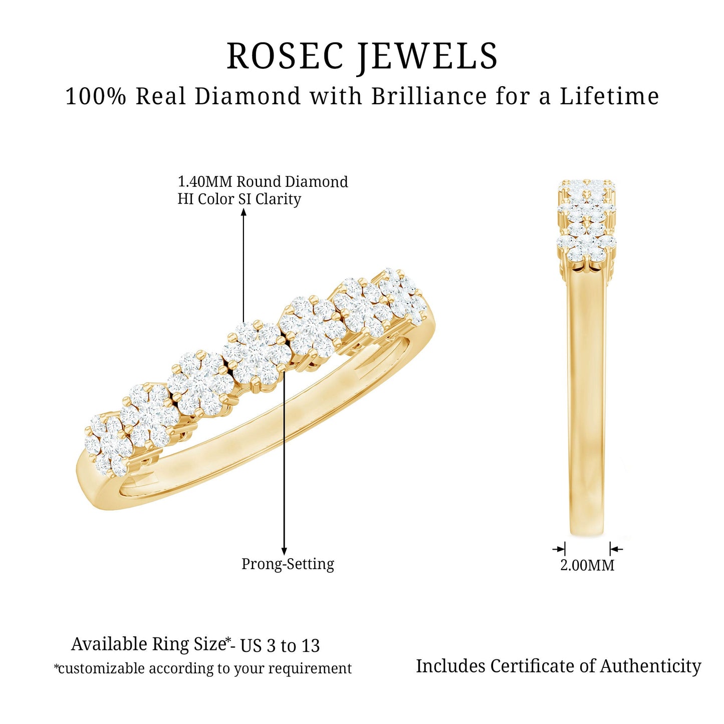 Certified Diamond Cluster Anniversary Ring