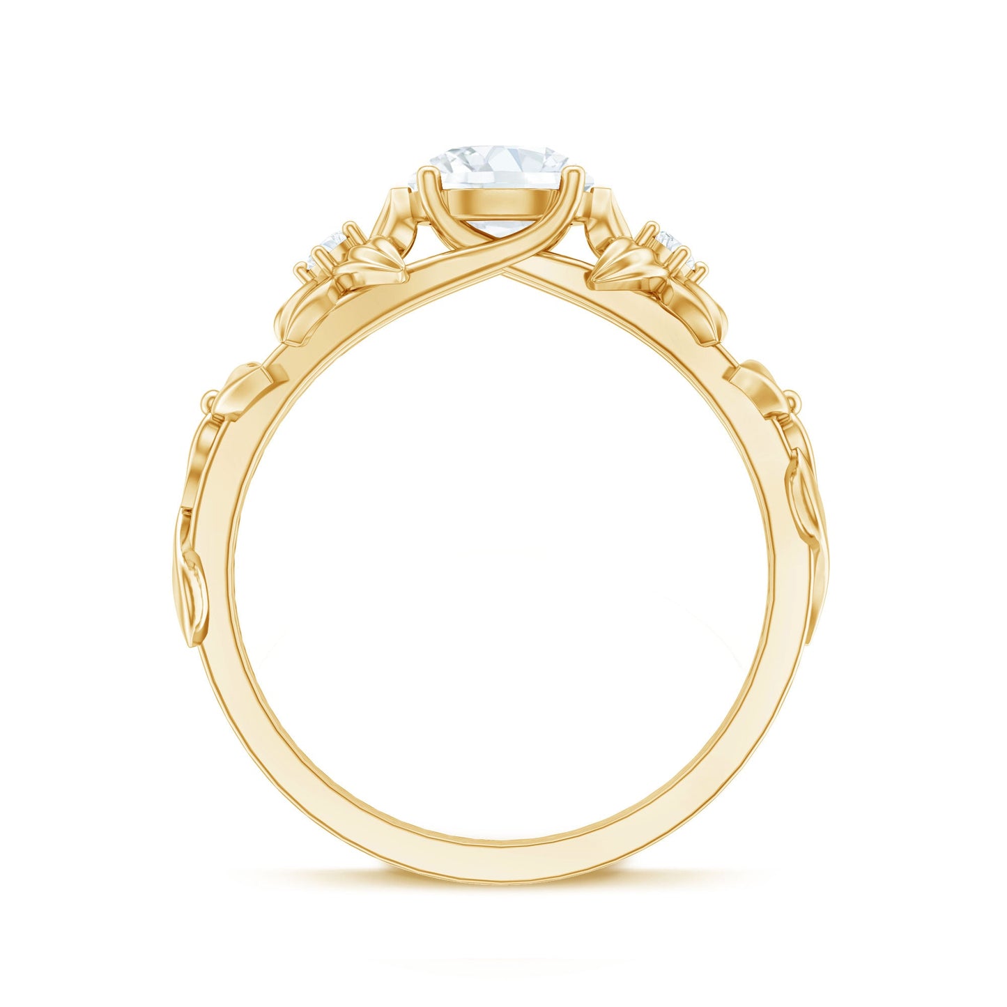 Designer Moissanite Flower Engagement Ring for Women