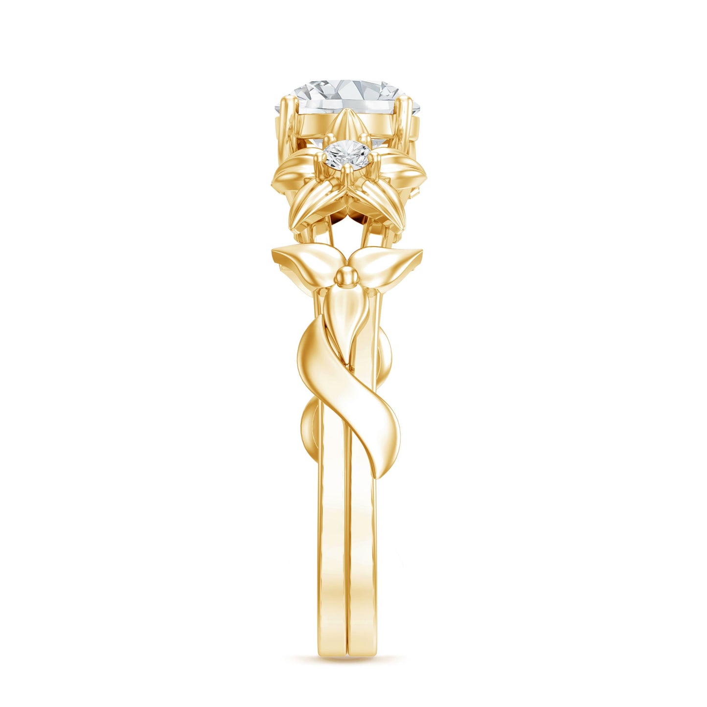 Designer Moissanite Flower Engagement Ring for Women