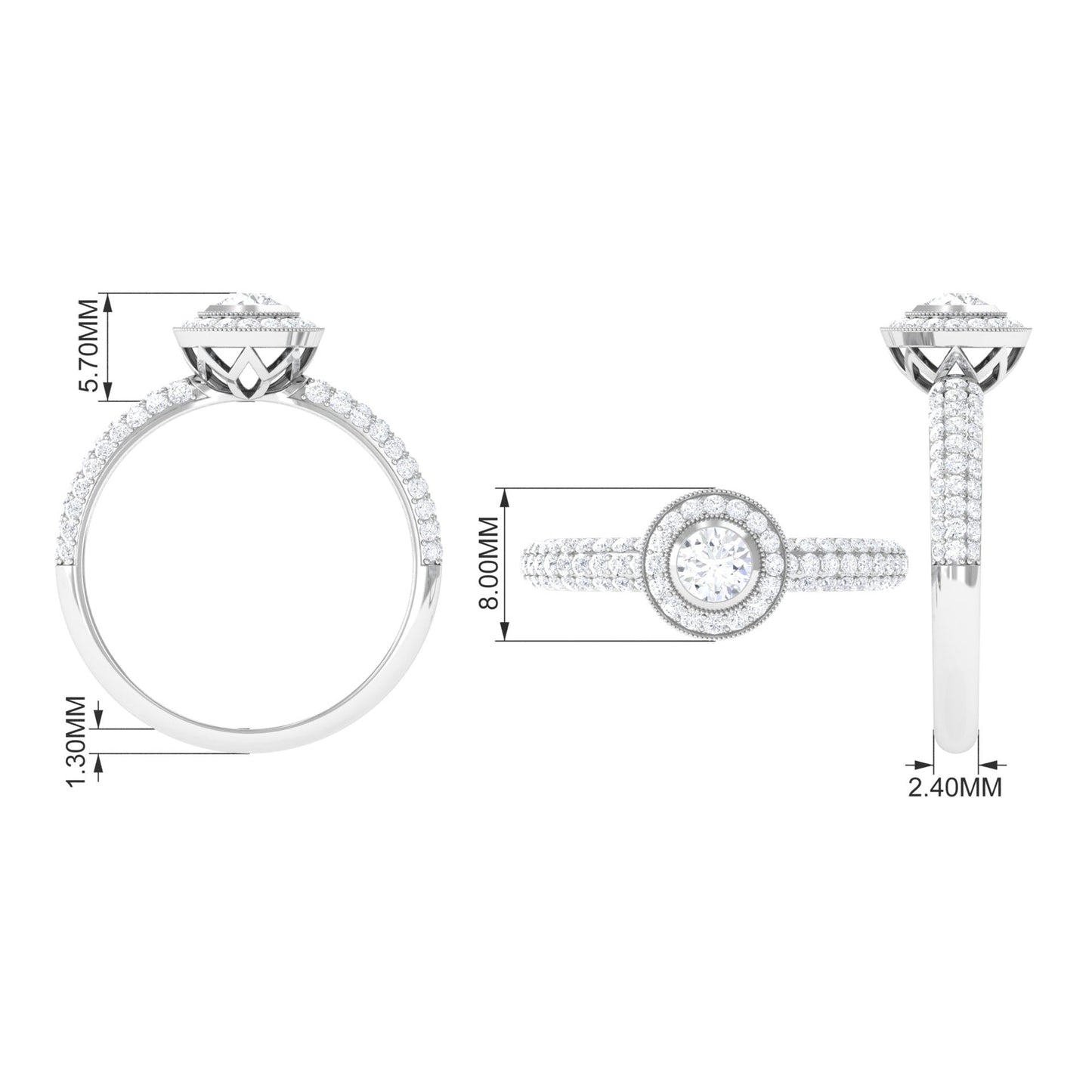 Vintage Inspired Diamond Engagement Ring for Women