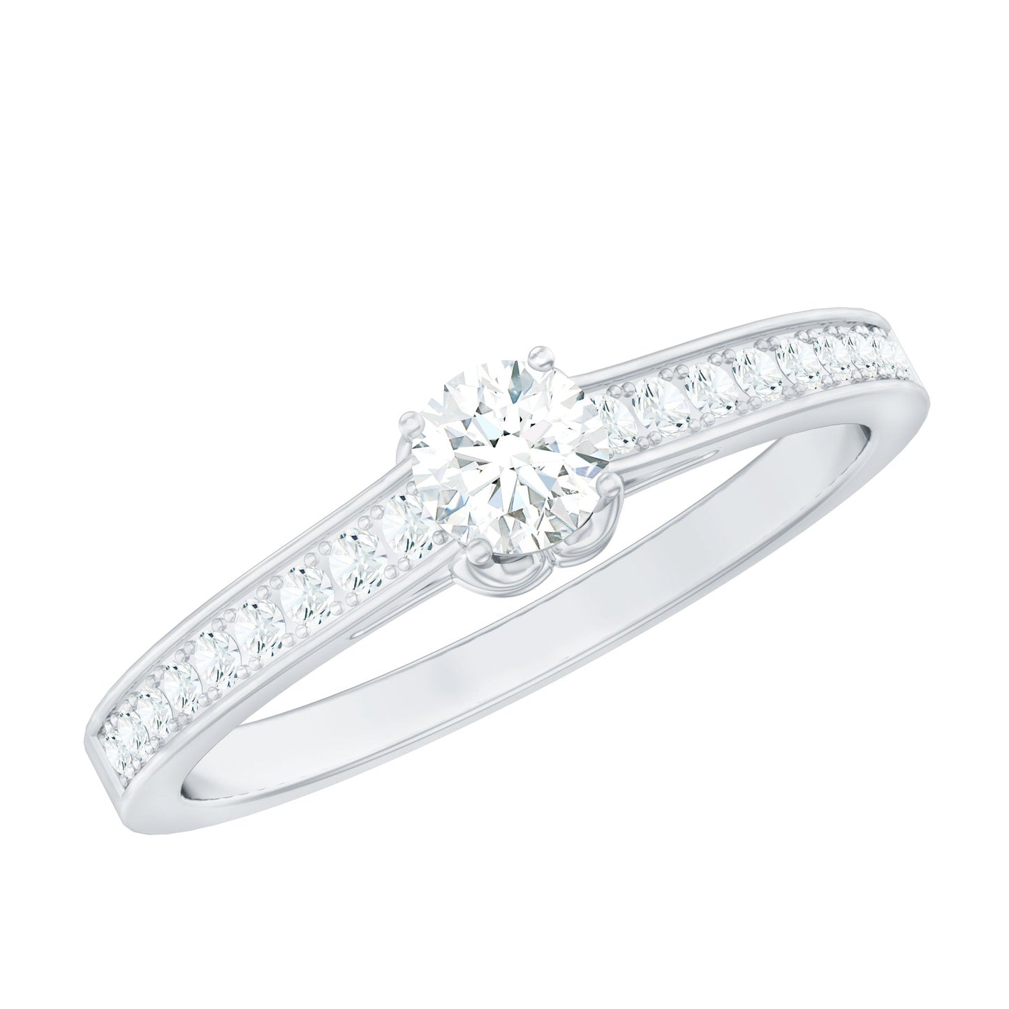 Minimal Round Diamond Promise Ring